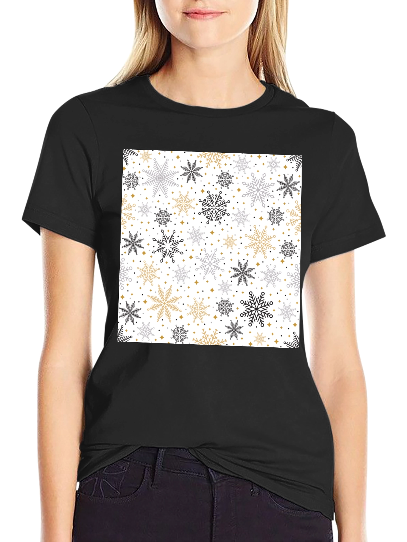 Winter Snowflake Pattern T-Shirt
