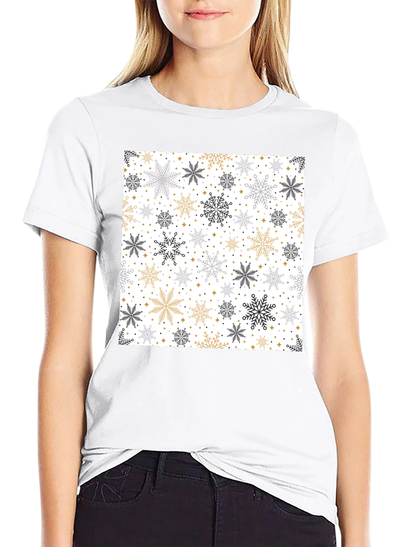 Winter Snowflake Pattern T-Shirt