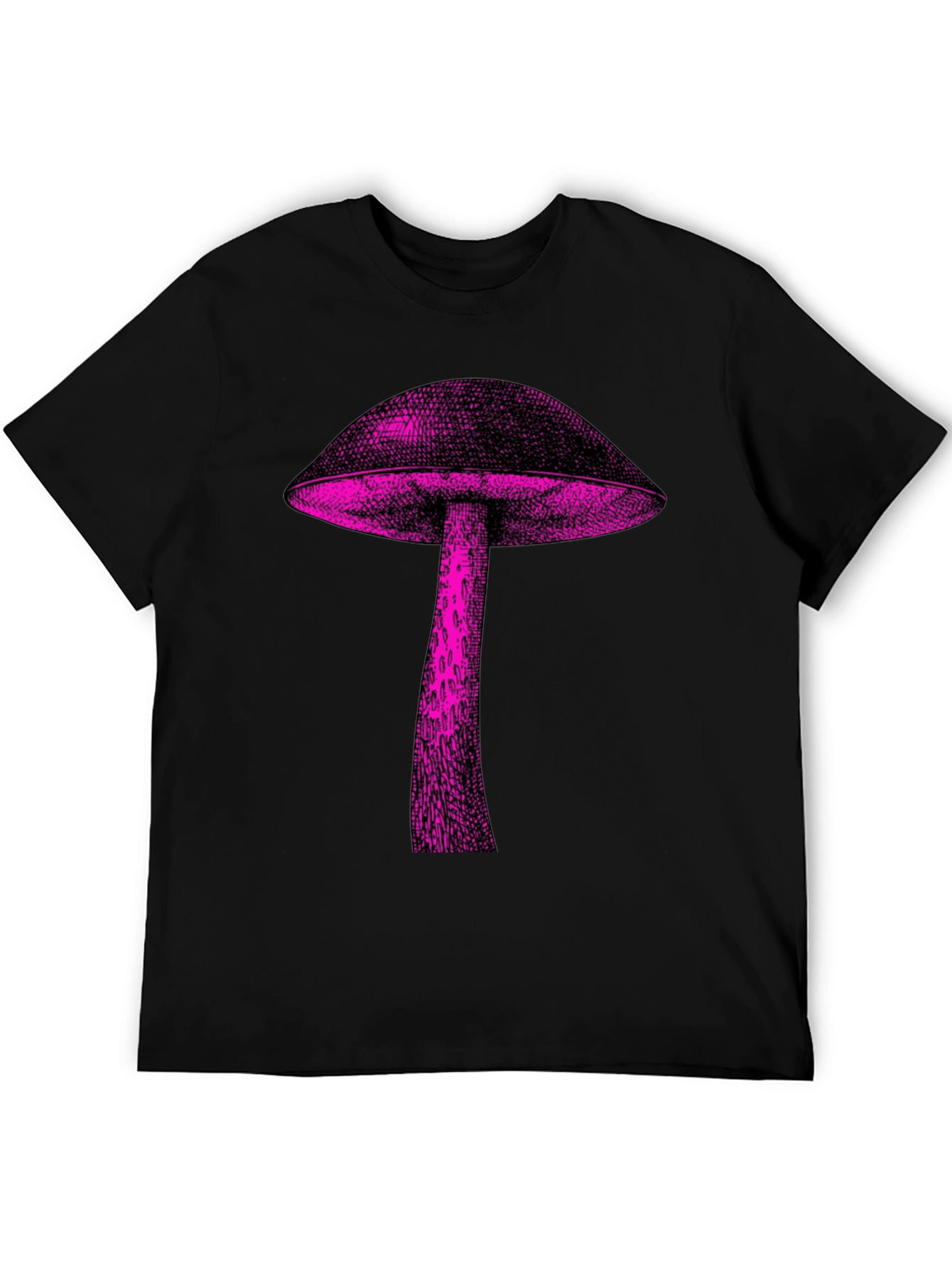 Mushroom Graphic Tee - Stylish Black Cotton Shirt
