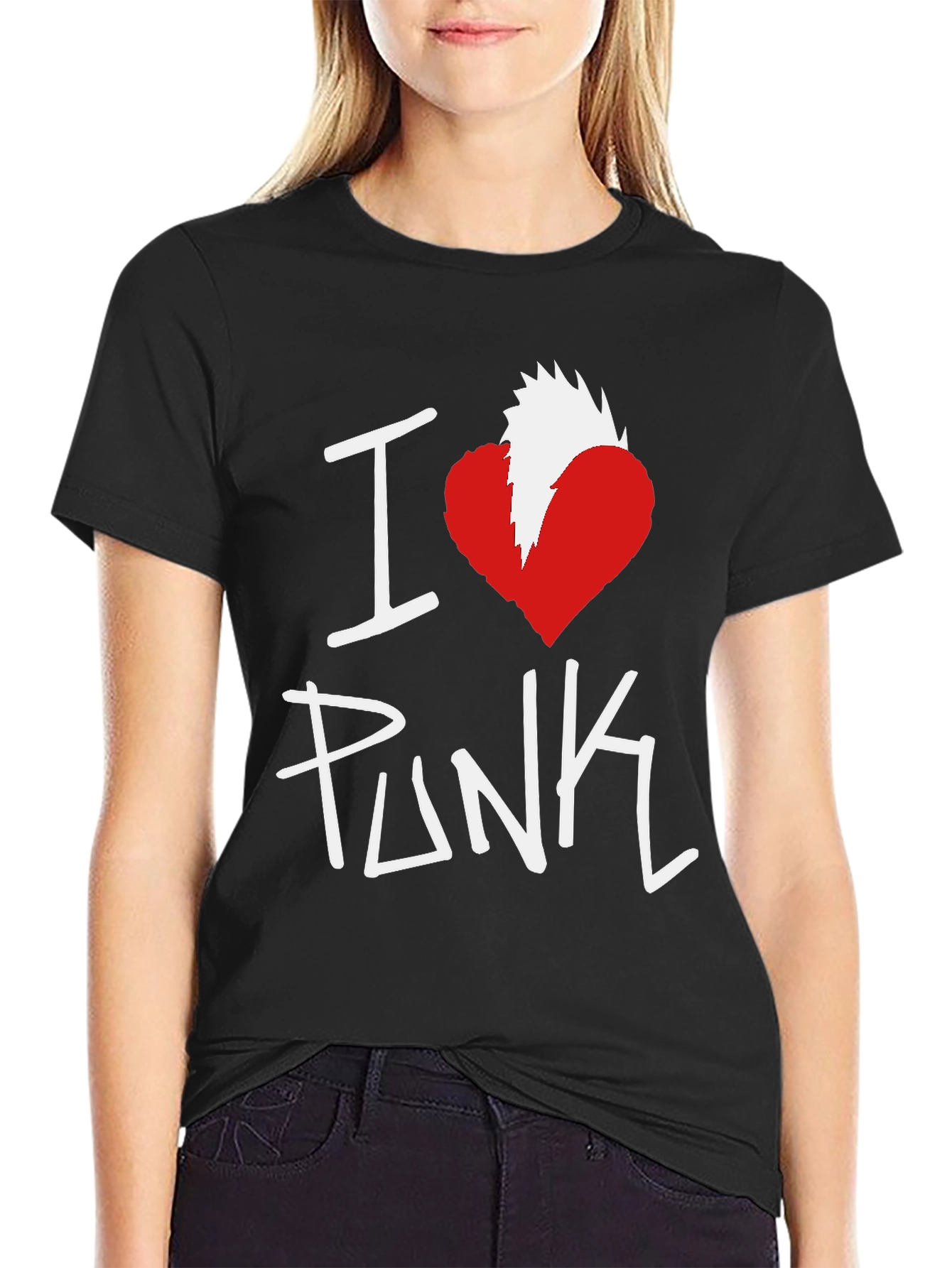 I Heart Punk Graphic Tee - Black Cotton