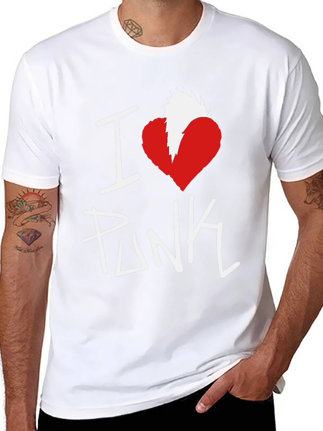 I Heart Punk Graphic Tee - Black Cotton