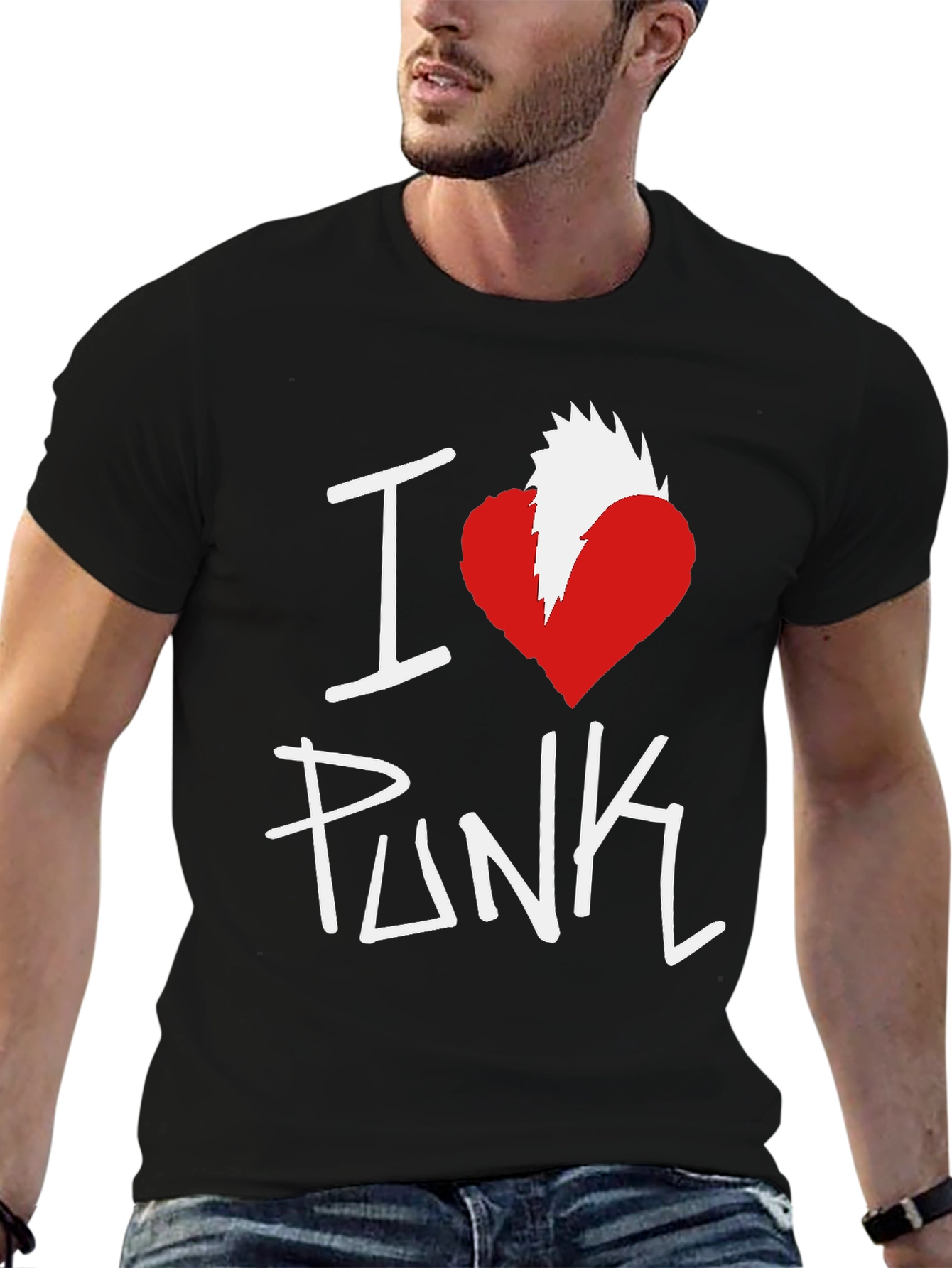 I Heart Punk Graphic Tee - Black Cotton