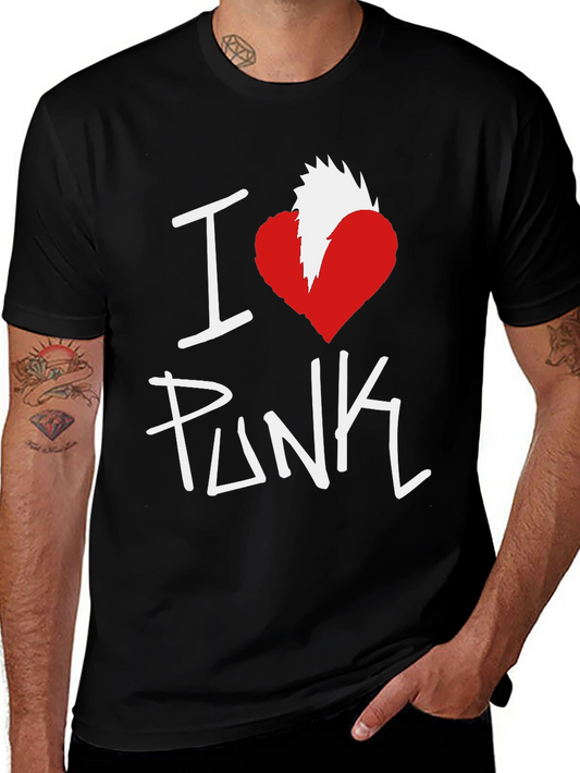I Heart Punk Graphic Tee - Black Cotton