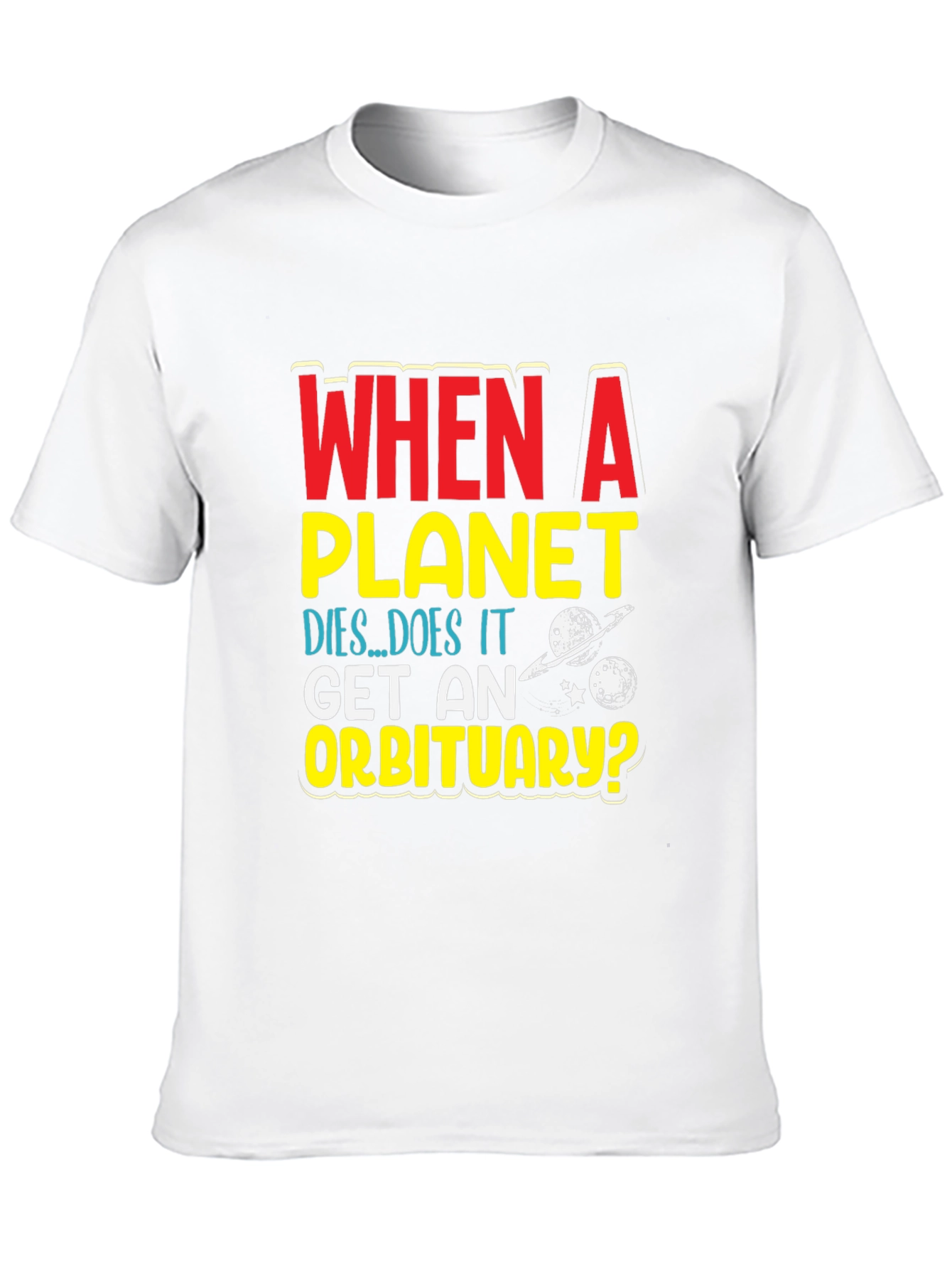 Planet Obituary Graphic Tee - Space Humor T-Shirt