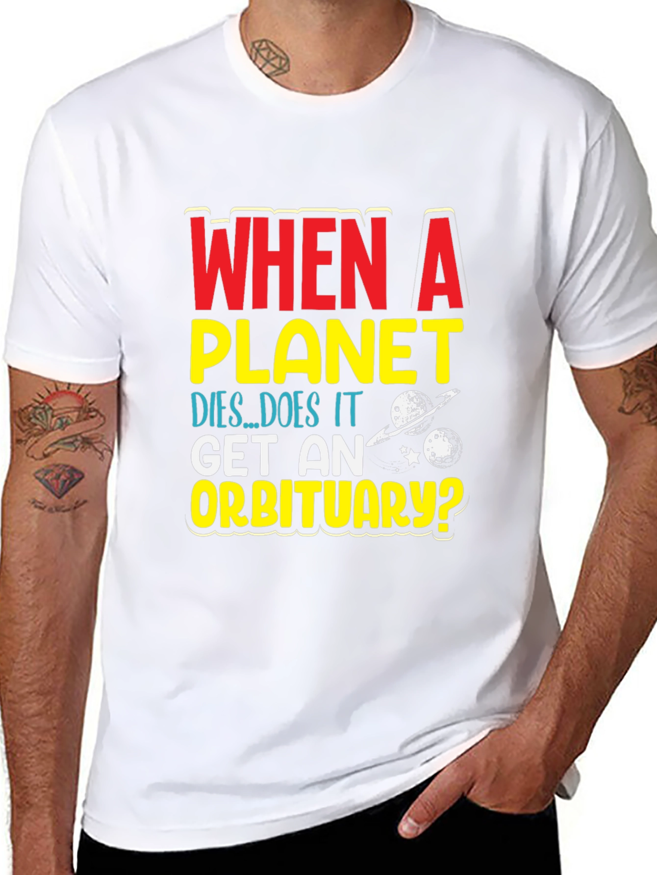 Planet Obituary Graphic Tee - Space Humor T-Shirt