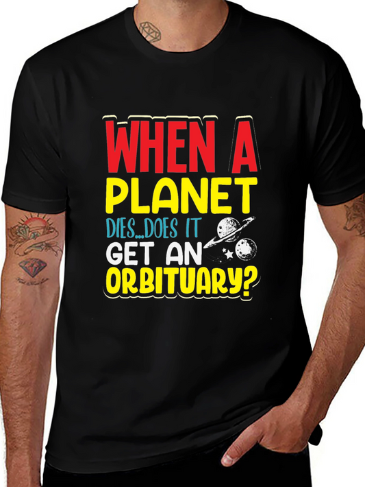 Planet Obituary Graphic Tee - Space Humor T-Shirt