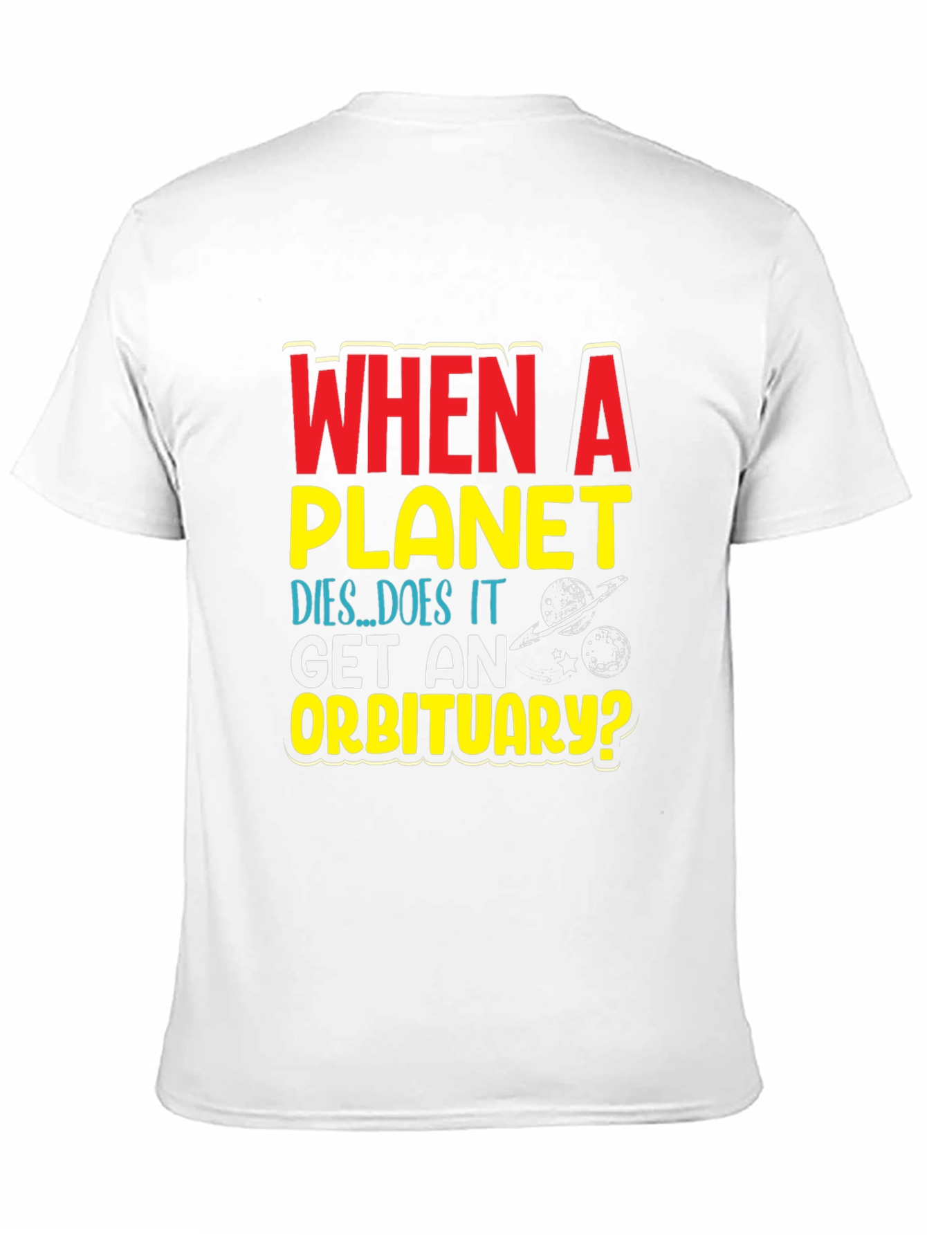 Planet Obituary Graphic Tee - Space Humor T-Shirt