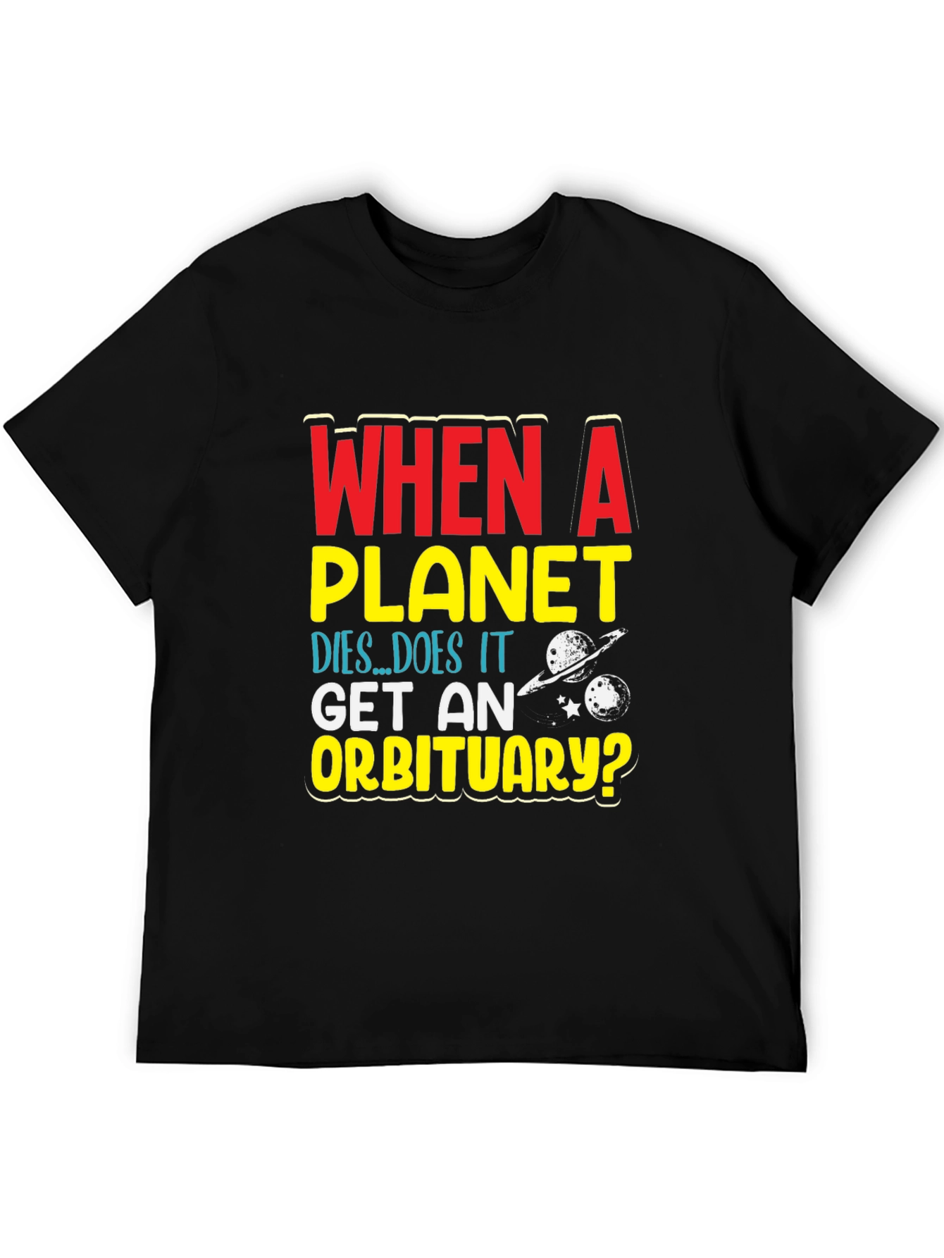 Planet Obituary Graphic Tee - Space Humor T-Shirt
