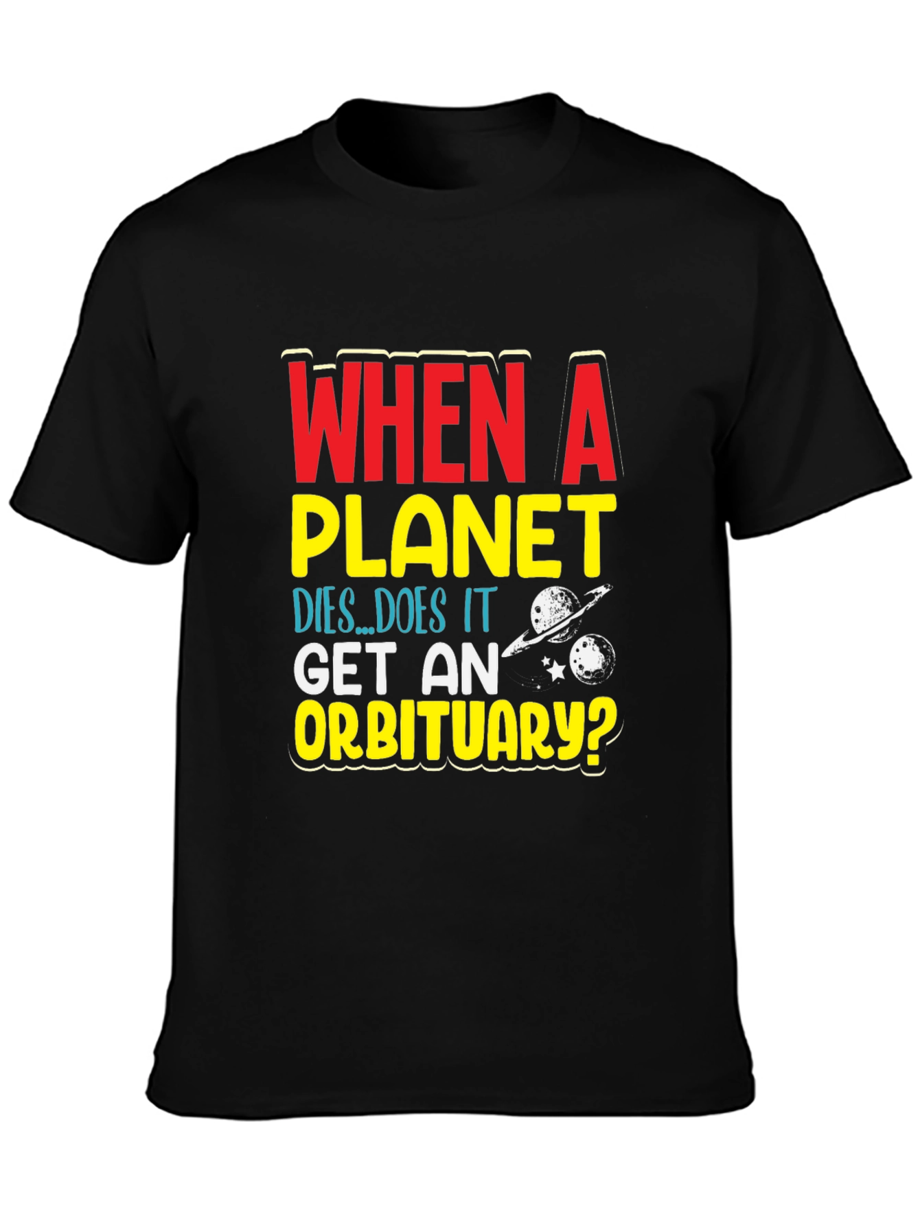 Planet Obituary Graphic Tee - Space Humor T-Shirt