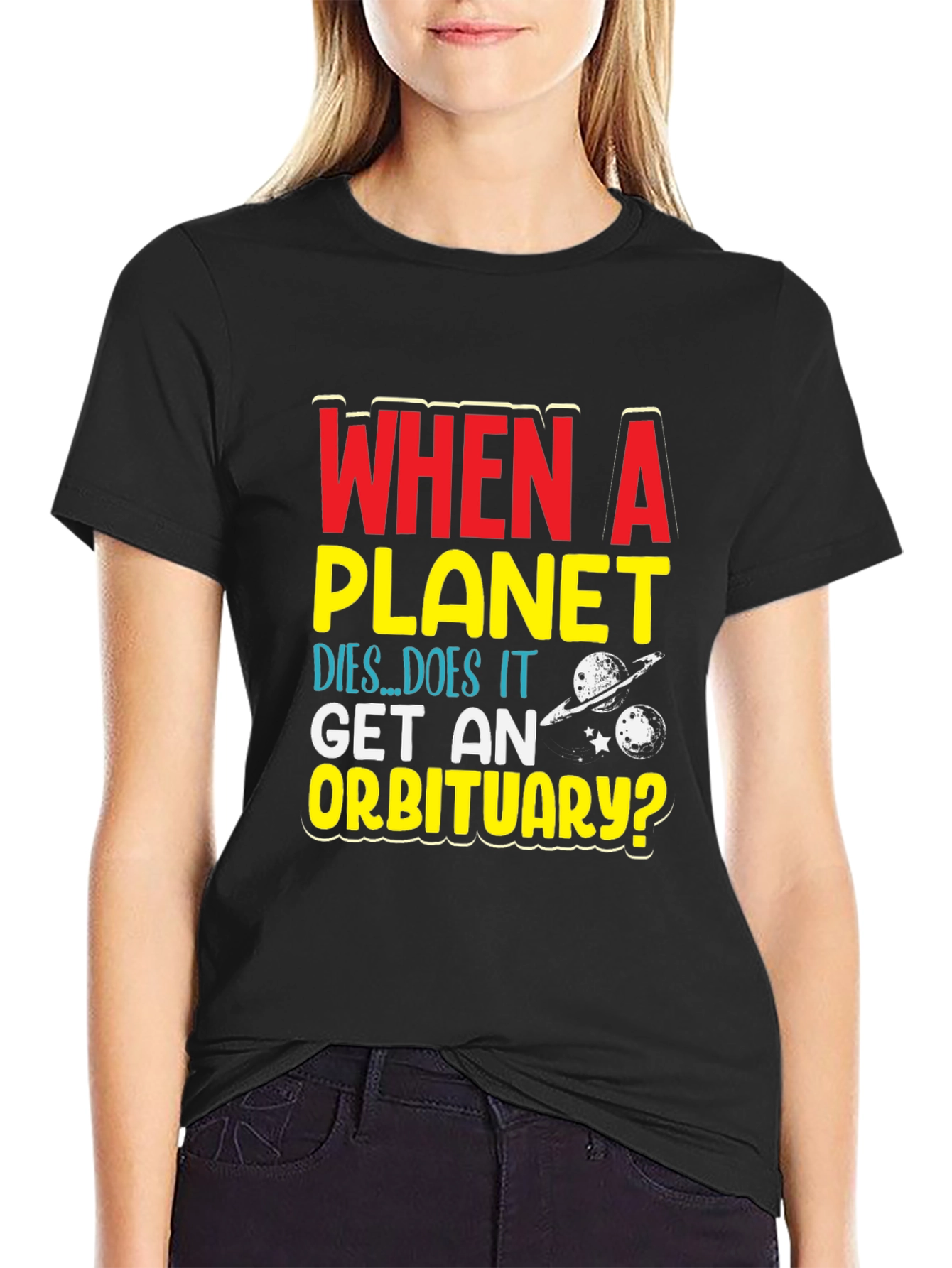 Planet Obituary Graphic Tee - Space Humor T-Shirt