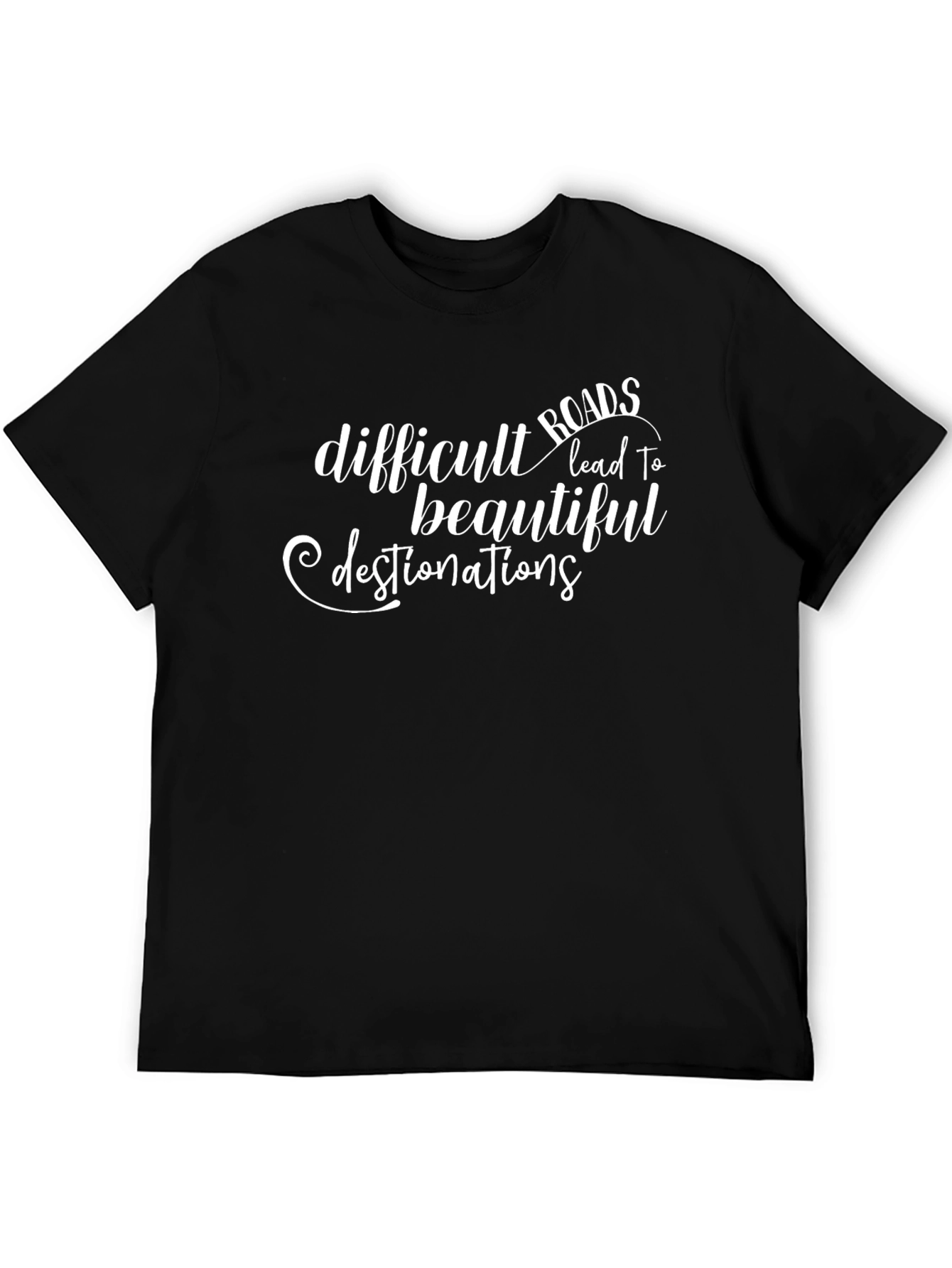 Difficult Roads Black Graphic T-Shirt