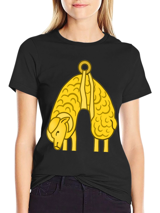 Golden Hanging Sheep Graphic T-Shirt