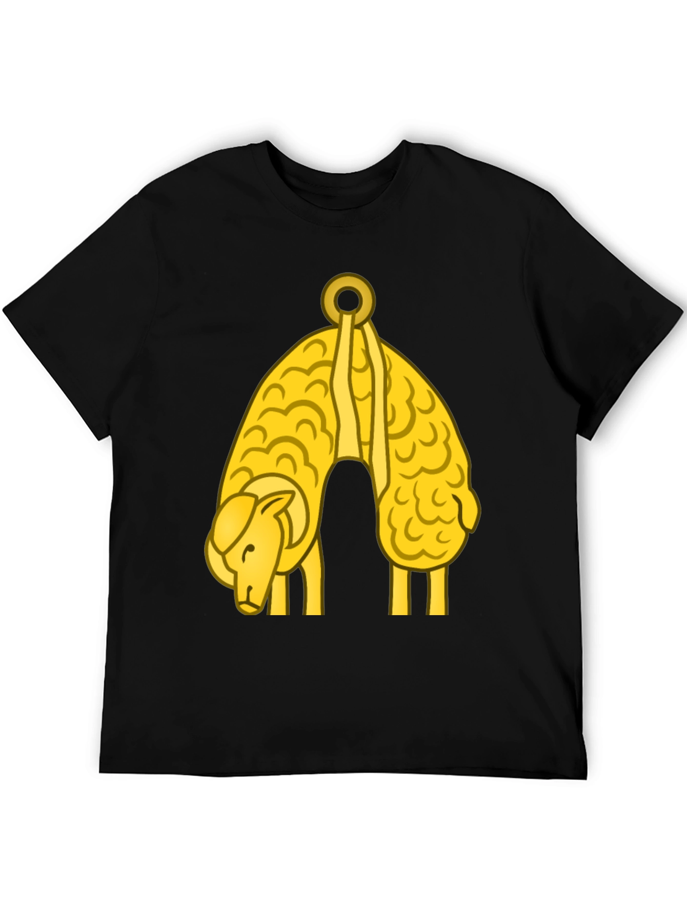 Golden Hanging Sheep Graphic T-Shirt