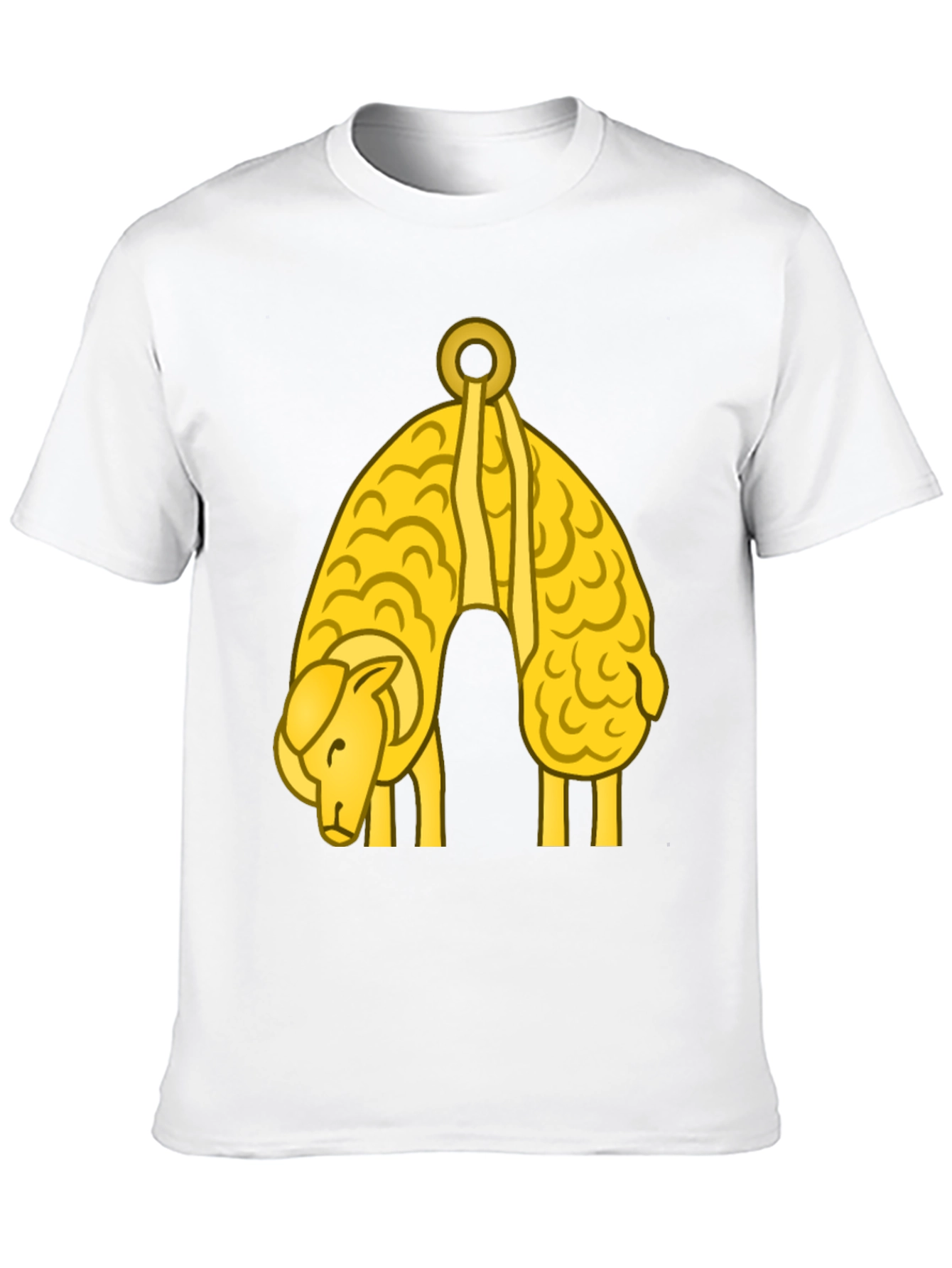 Golden Hanging Sheep Graphic T-Shirt