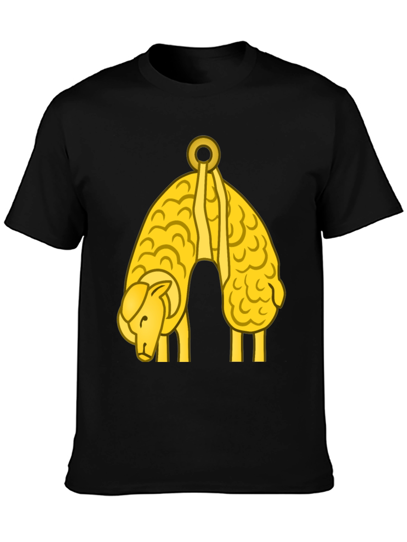 Golden Hanging Sheep Graphic T-Shirt