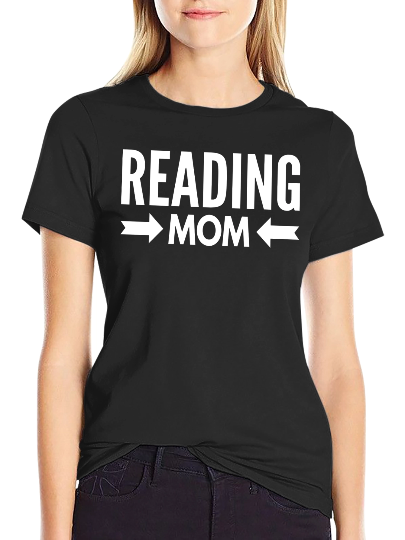 Reading Mom Graphic Tee - Black T-Shirt