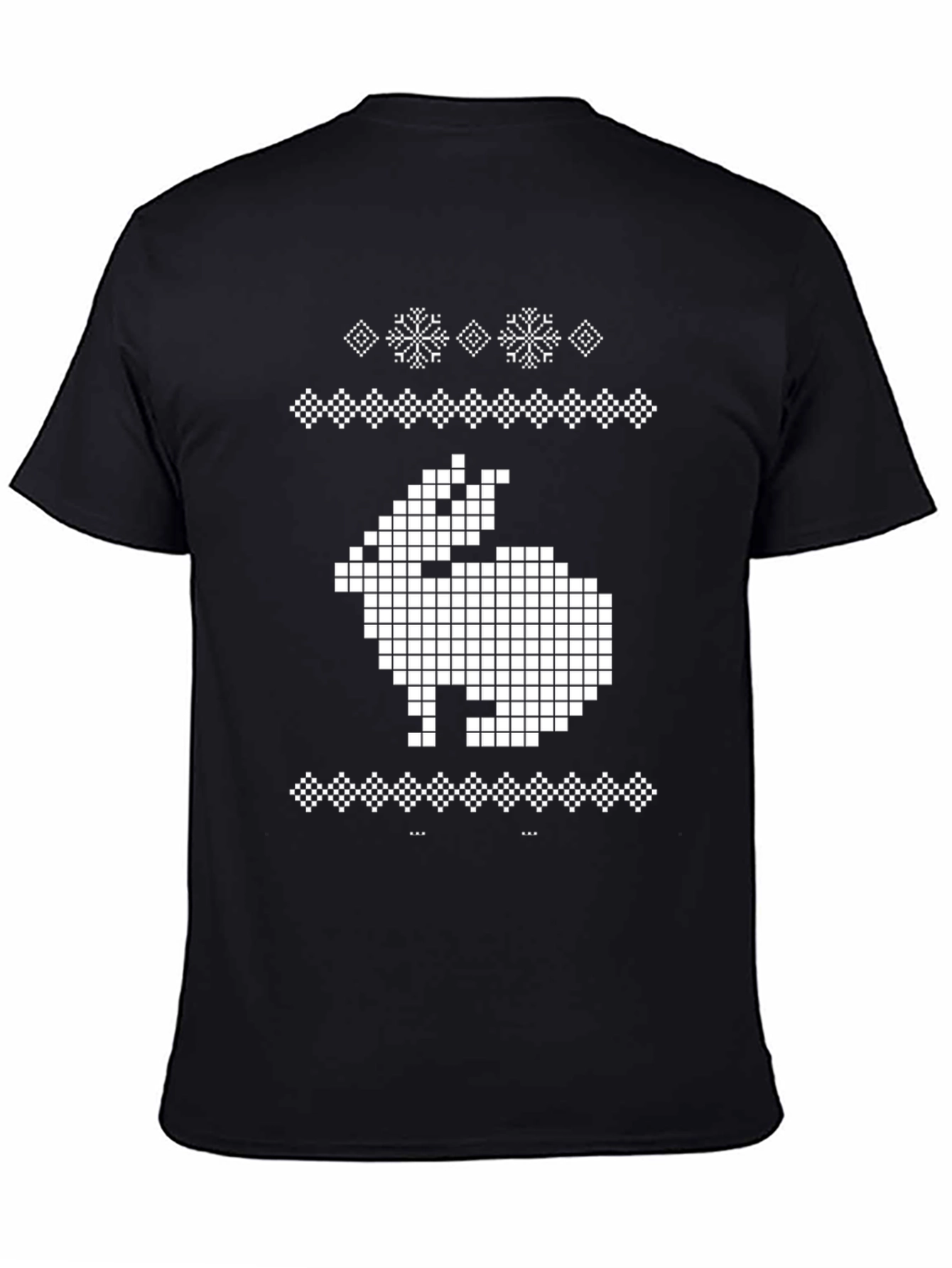 Pixel Rabbit Graphic Tee - Black Crew Neck