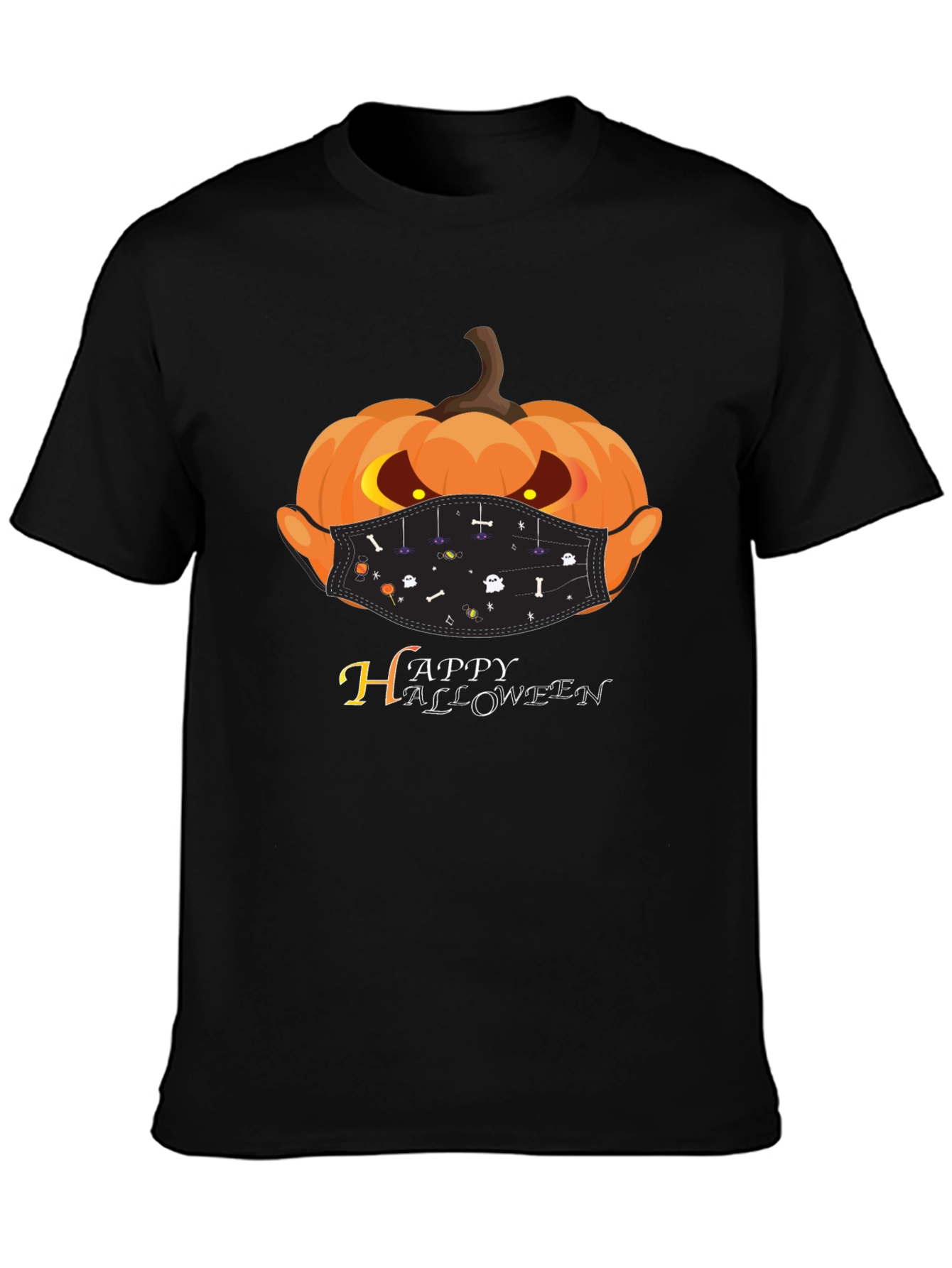 Halloween Pumpkin Face Mask T-Shirt