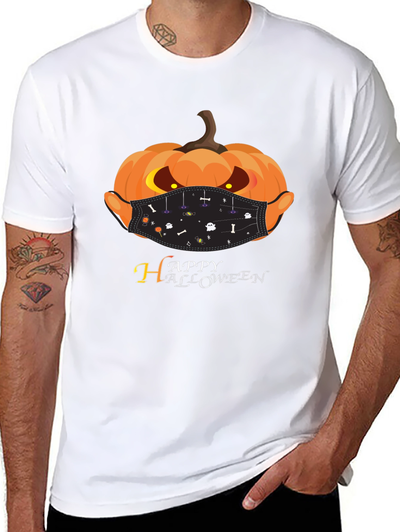 Halloween Pumpkin Face Mask T-Shirt