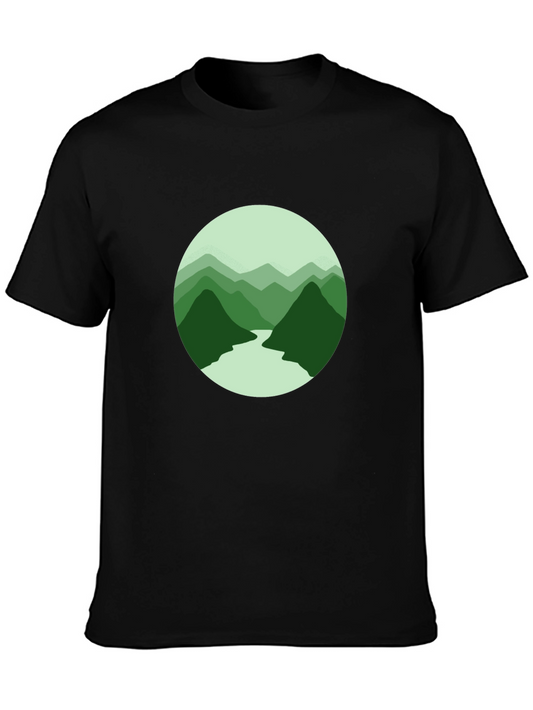 Mountain River Graphic Tee - Black