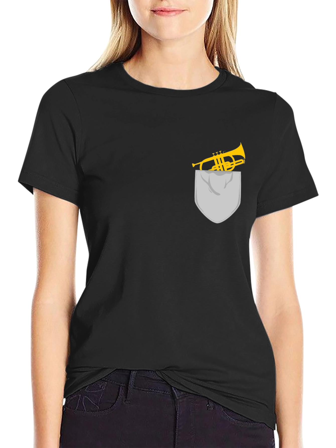 Trumpet Pocket Graphic Tee - Musicians Gift