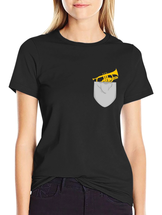 Trumpet Pocket Graphic Tee - Musicians Gift