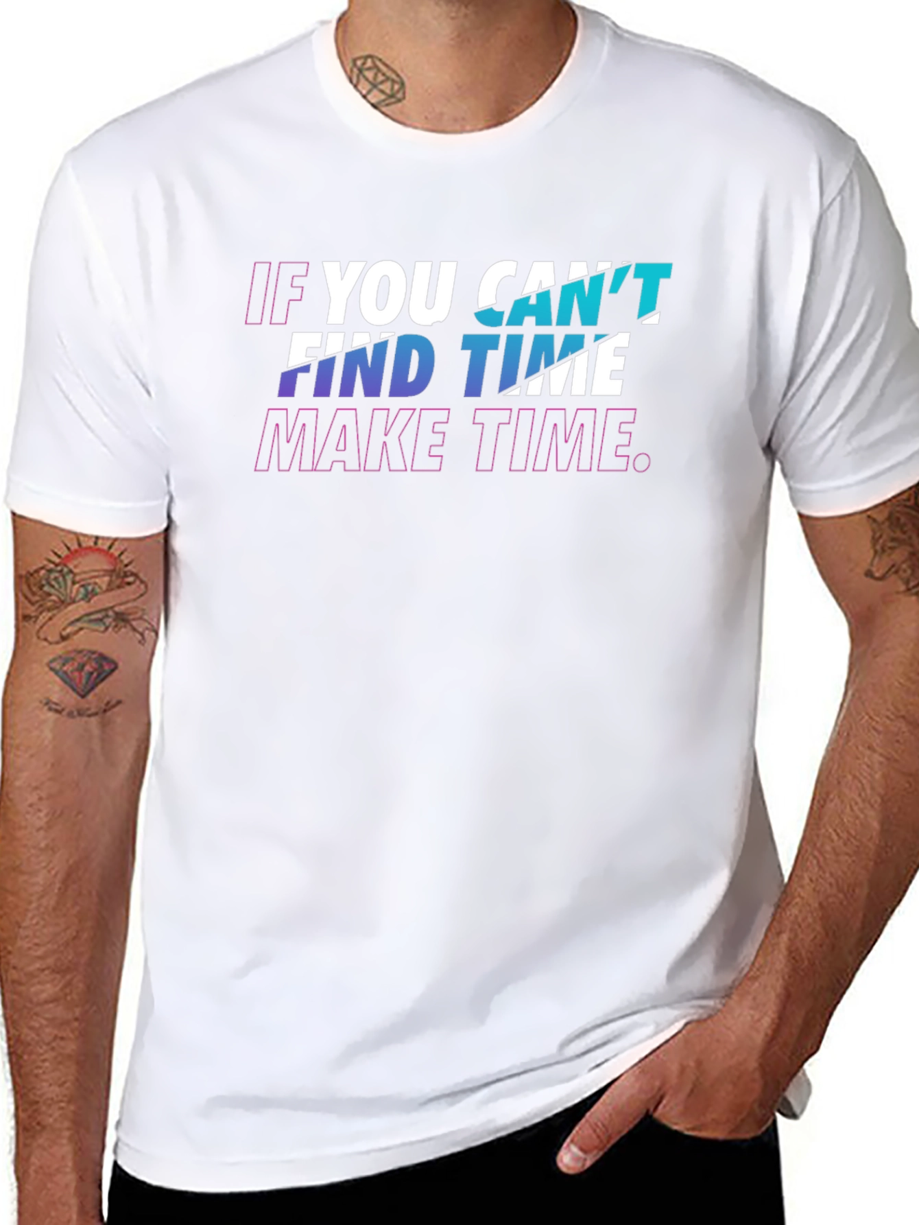 Inspirational Graphic Tee - Make Time - Black T-Shirt