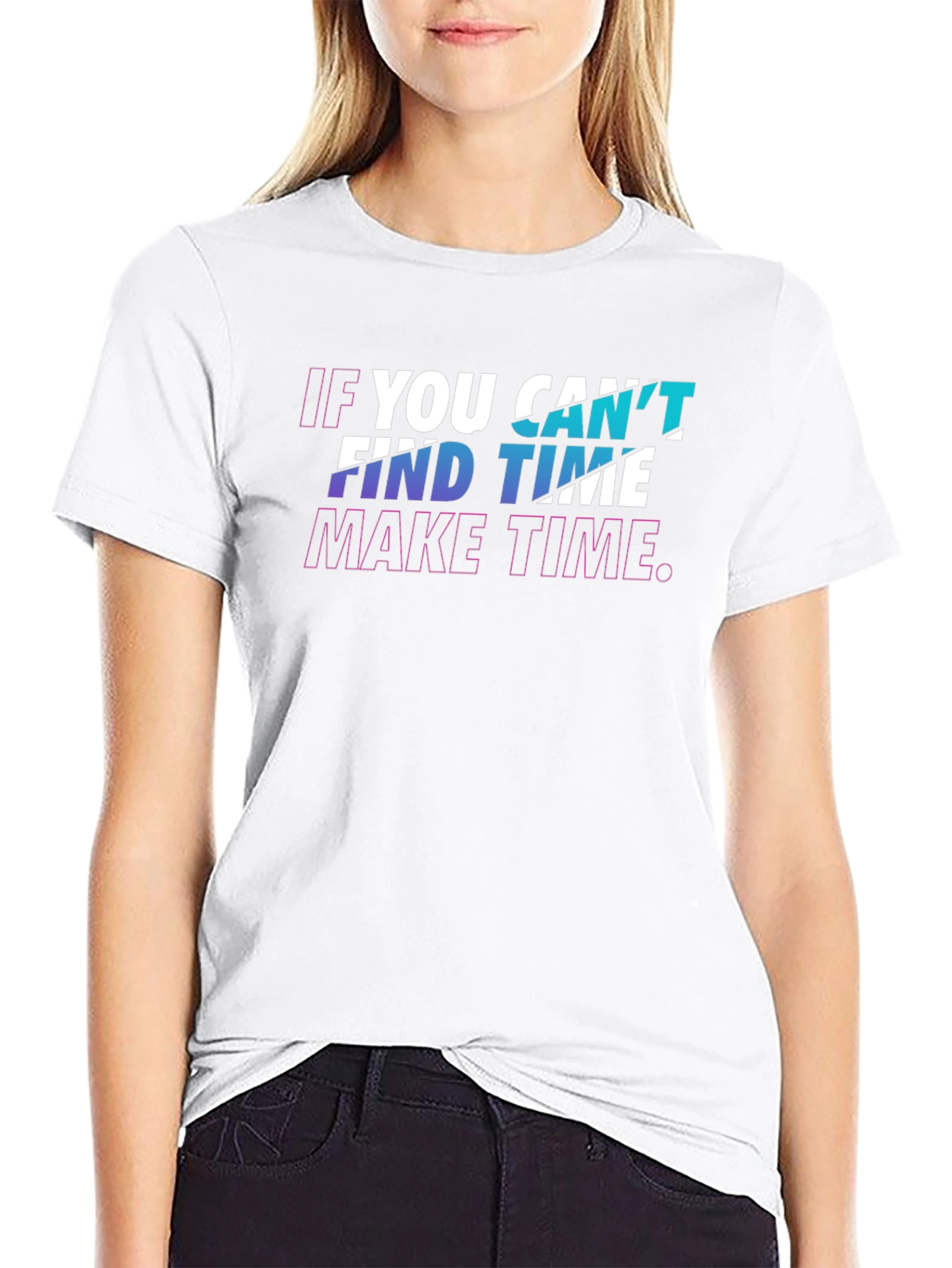 Inspirational Graphic Tee - Make Time - Black T-Shirt