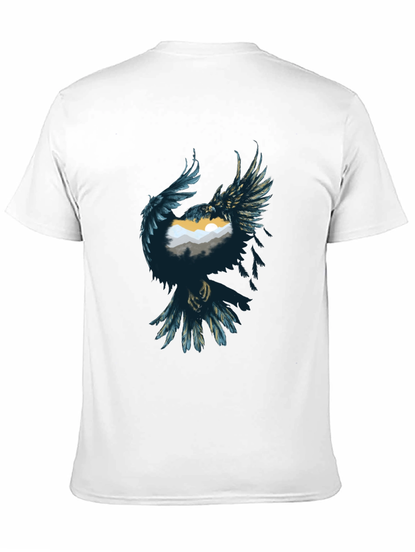 Raven Mountain Graphic Tee - Stylish Unisex Black T-Shirt