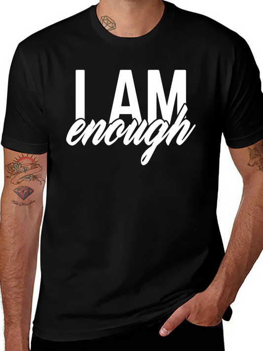 I AM Enough Black T-Shirt - Motivational Graphic Tee