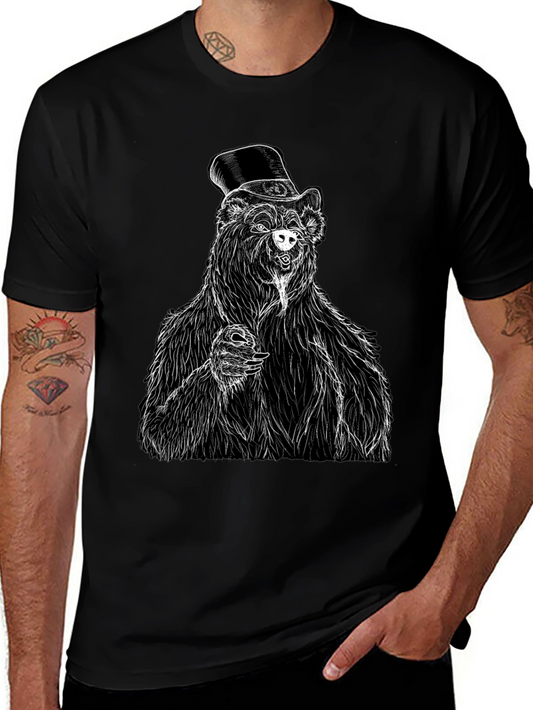 Bear Top Hat T-Shirt - Unique Graphic Tee