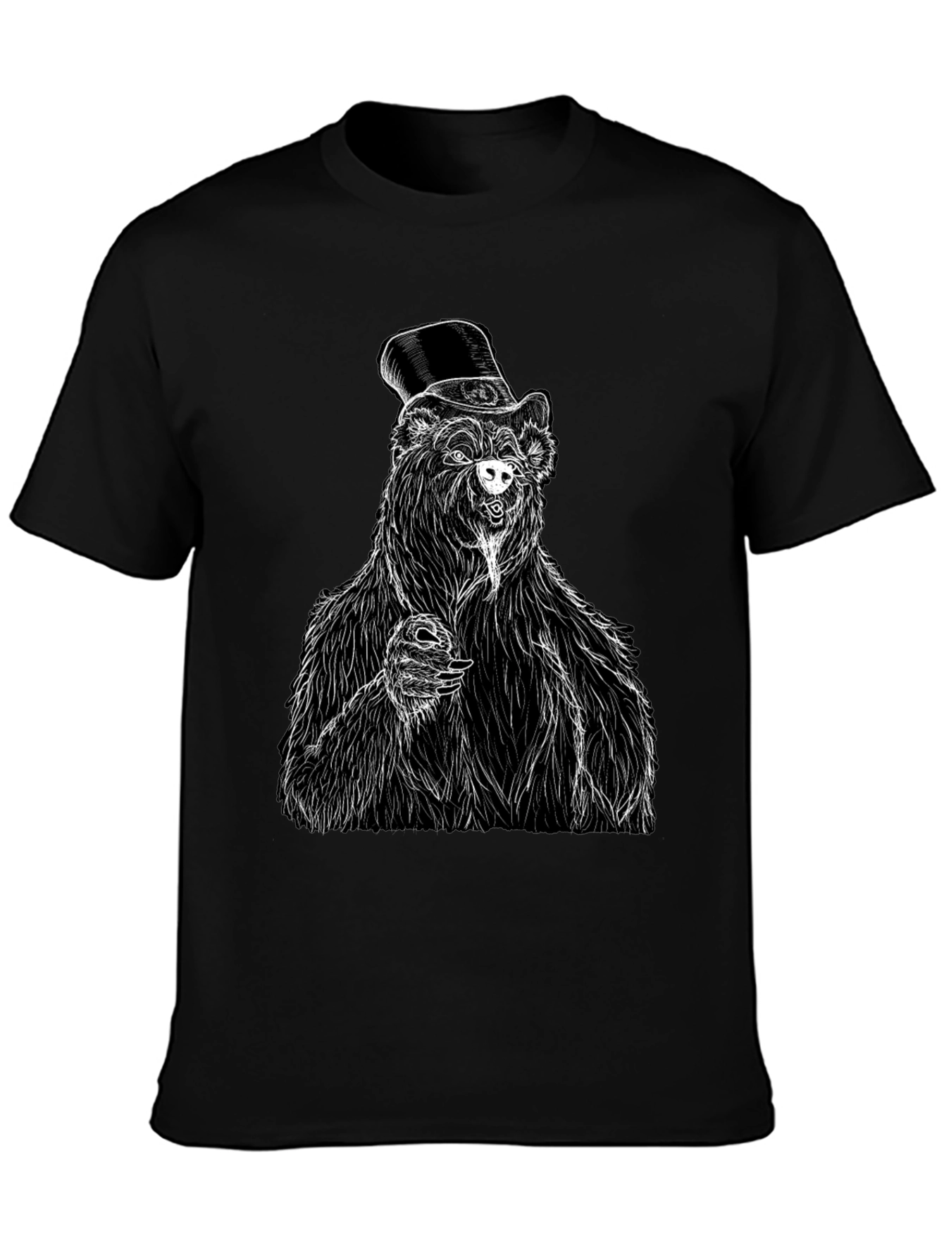 Bear Top Hat T-Shirt - Unique Graphic Tee
