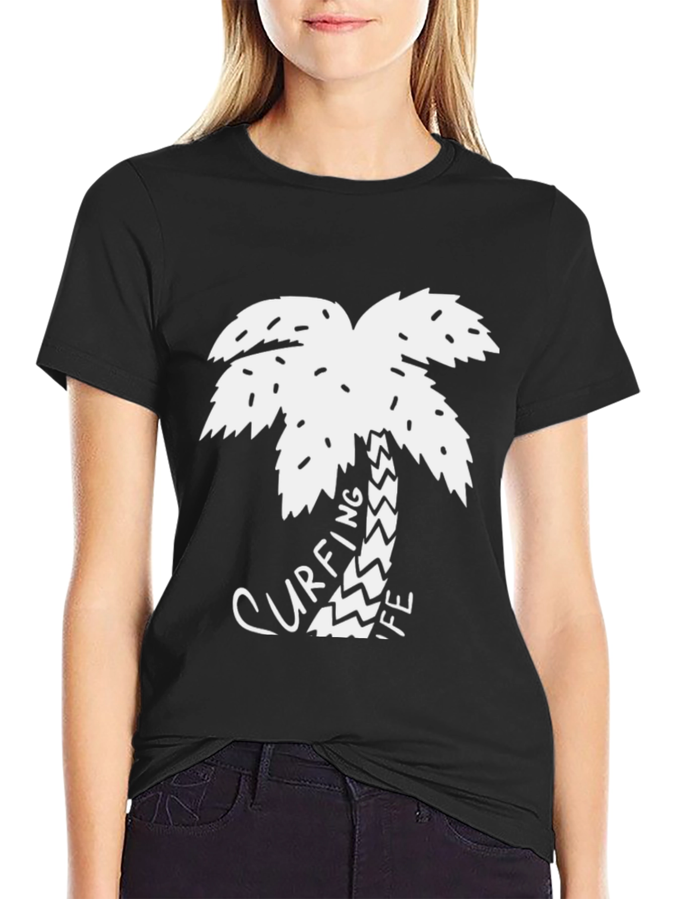 Surfing Life Palm Tree Graphic Tee