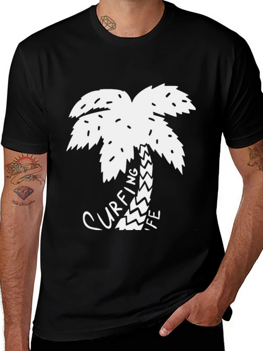 Surfing Life Palm Tree Graphic Tee