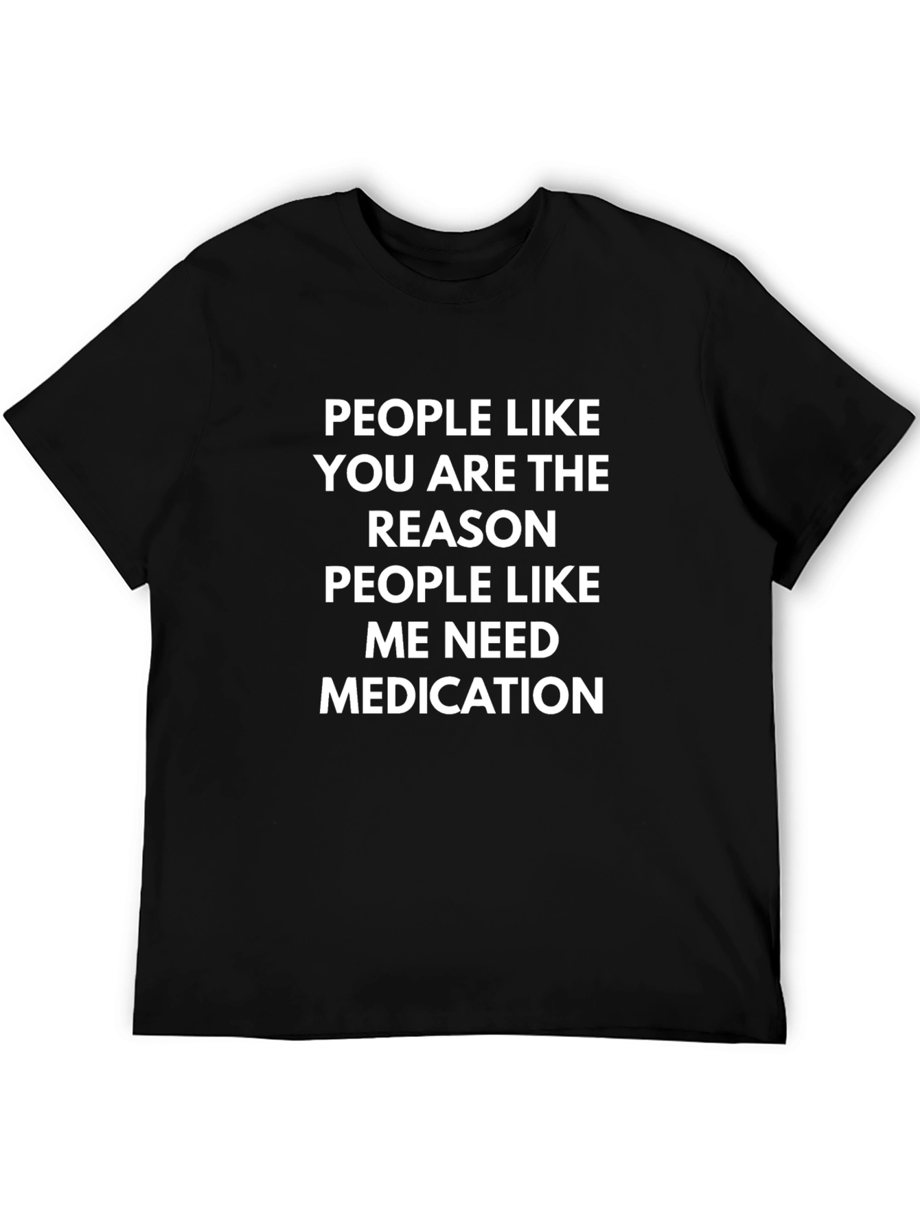 Funny Medication Graphic Tee - Black Cotton T-Shirt