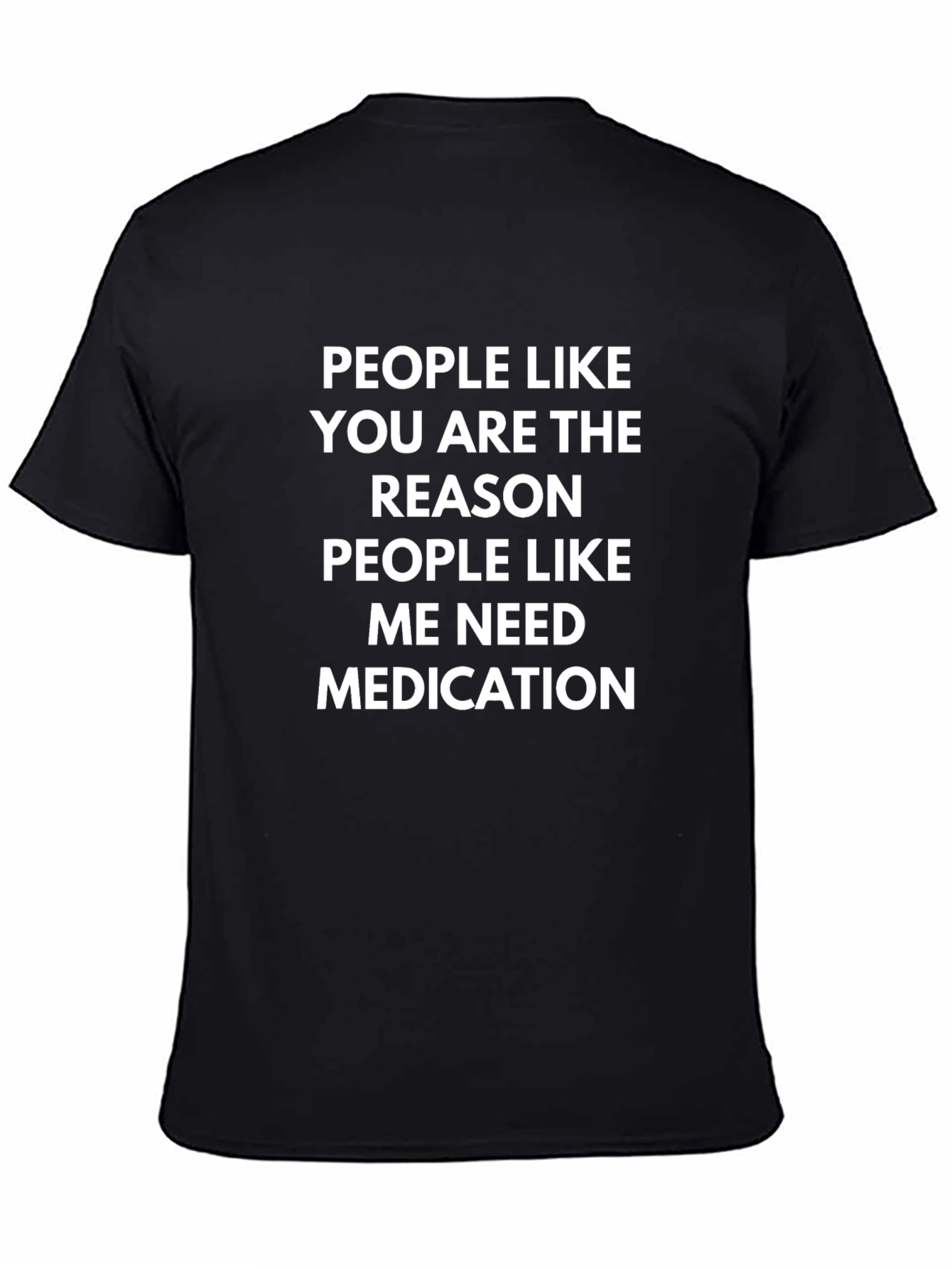 Funny Medication Graphic Tee - Black Cotton T-Shirt