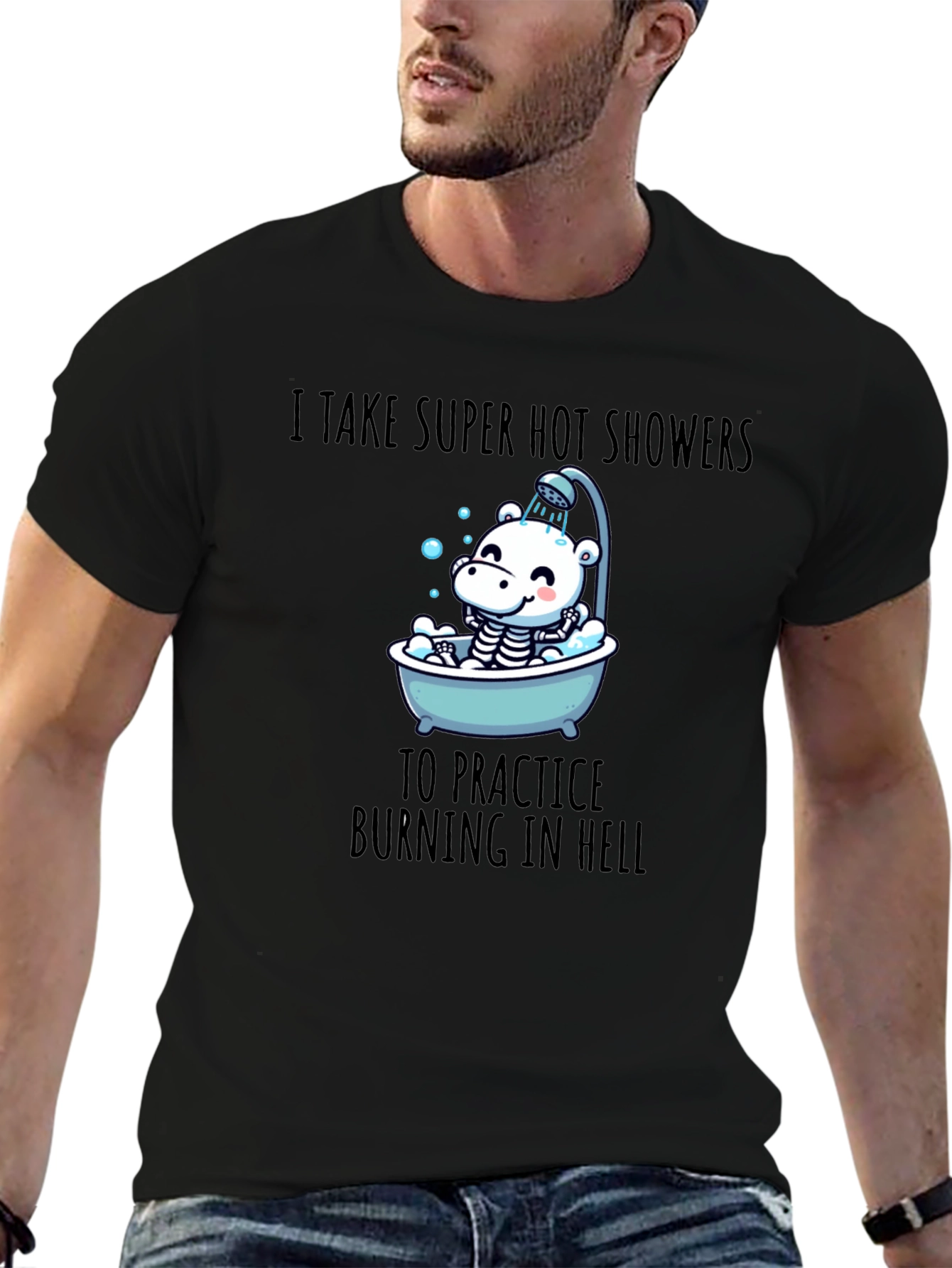 Funny Burning in Hell Shower T-Shirt