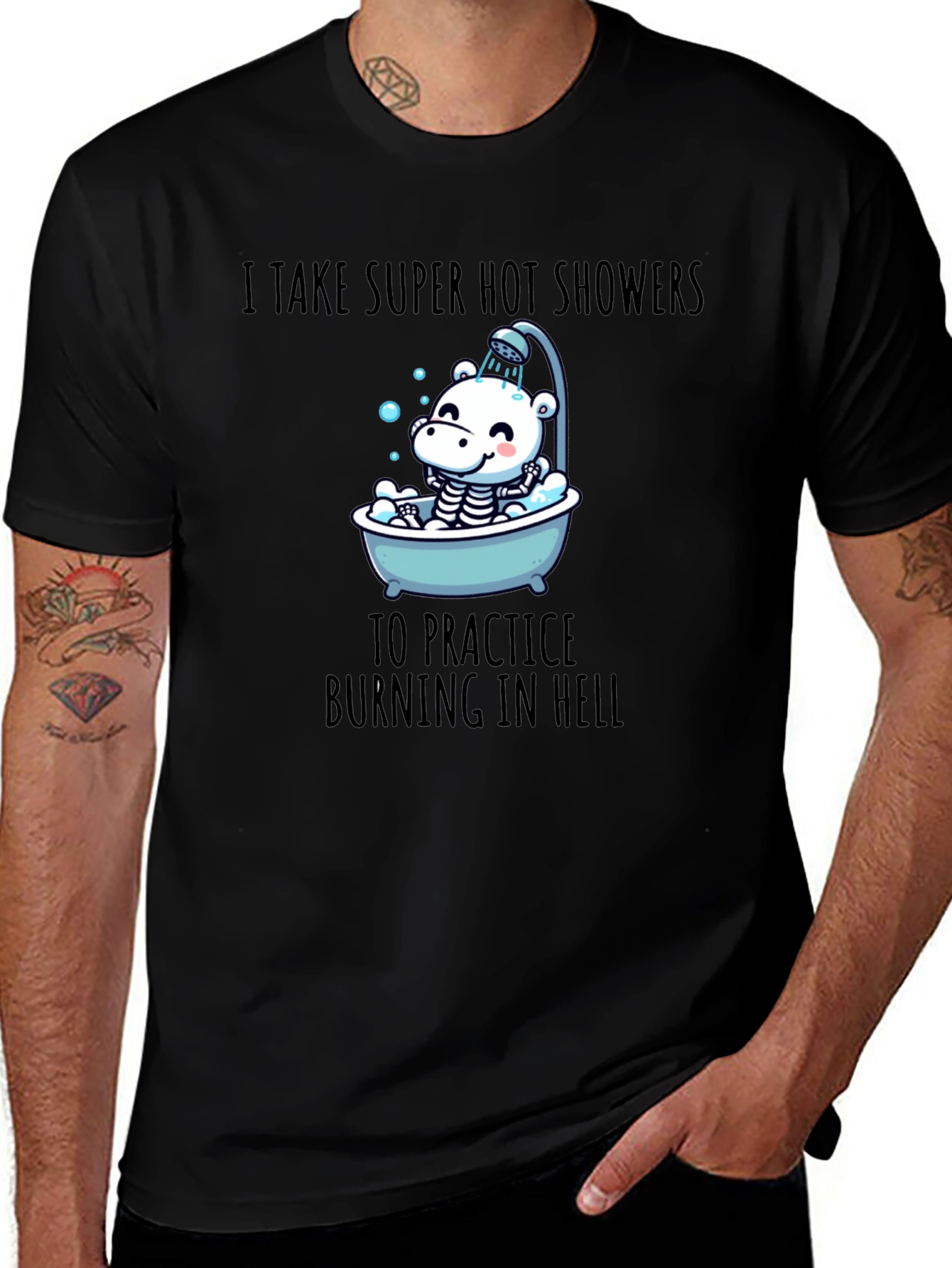 Funny Burning in Hell Shower T-Shirt