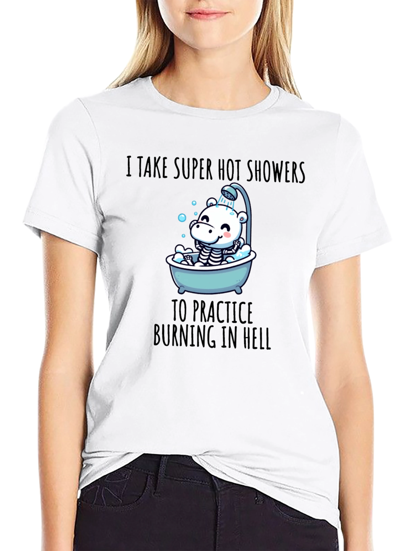 Funny Burning in Hell Shower T-Shirt
