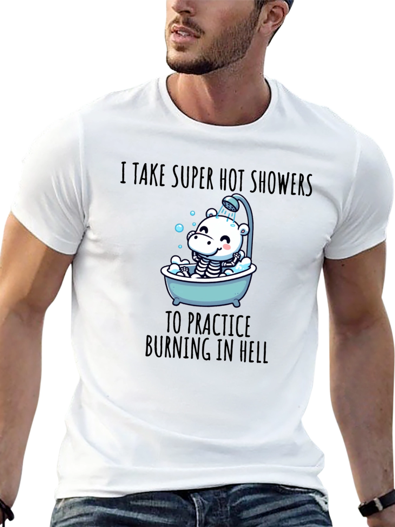 Funny Burning in Hell Shower T-Shirt