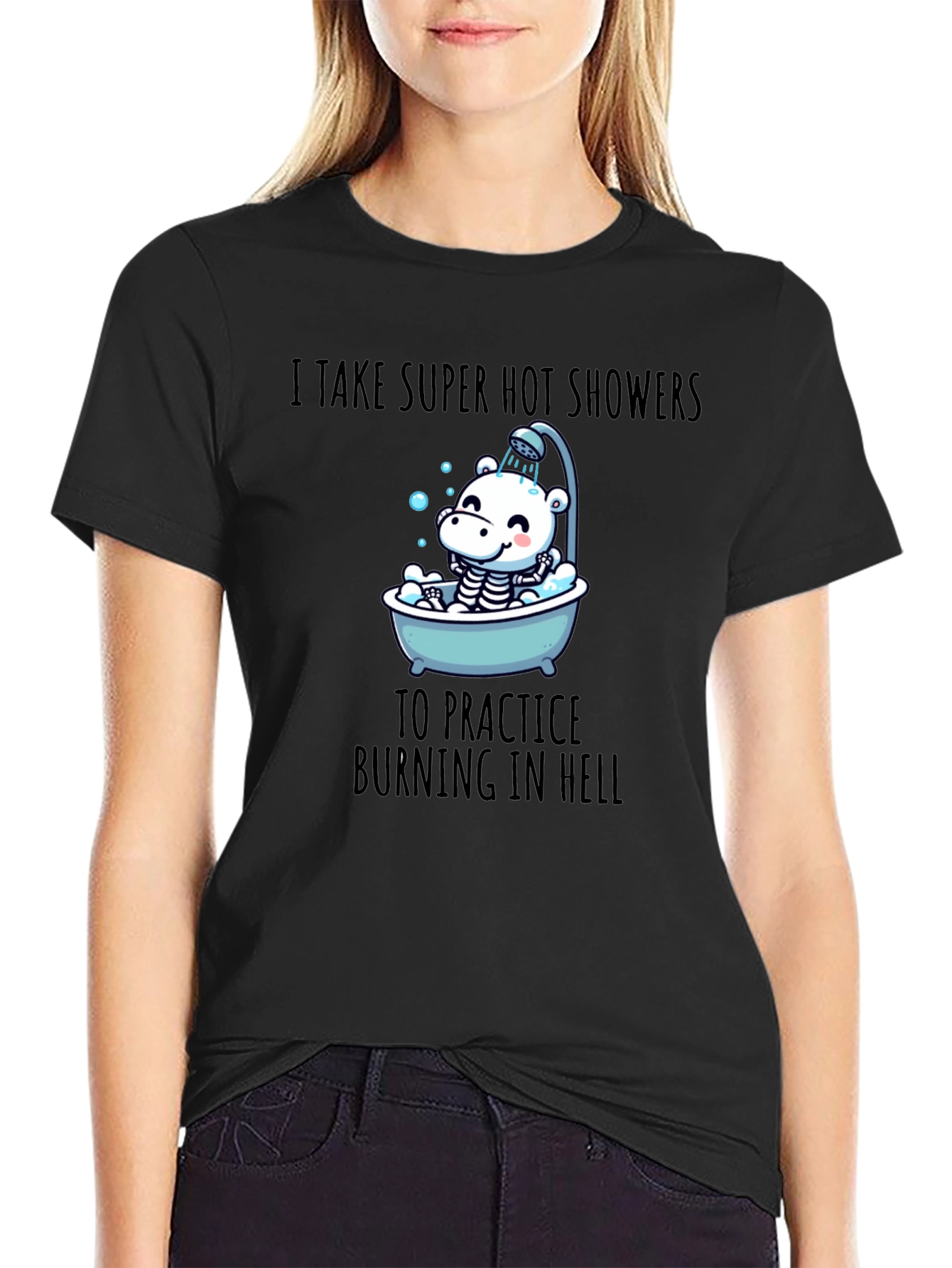 Funny Burning in Hell Shower T-Shirt