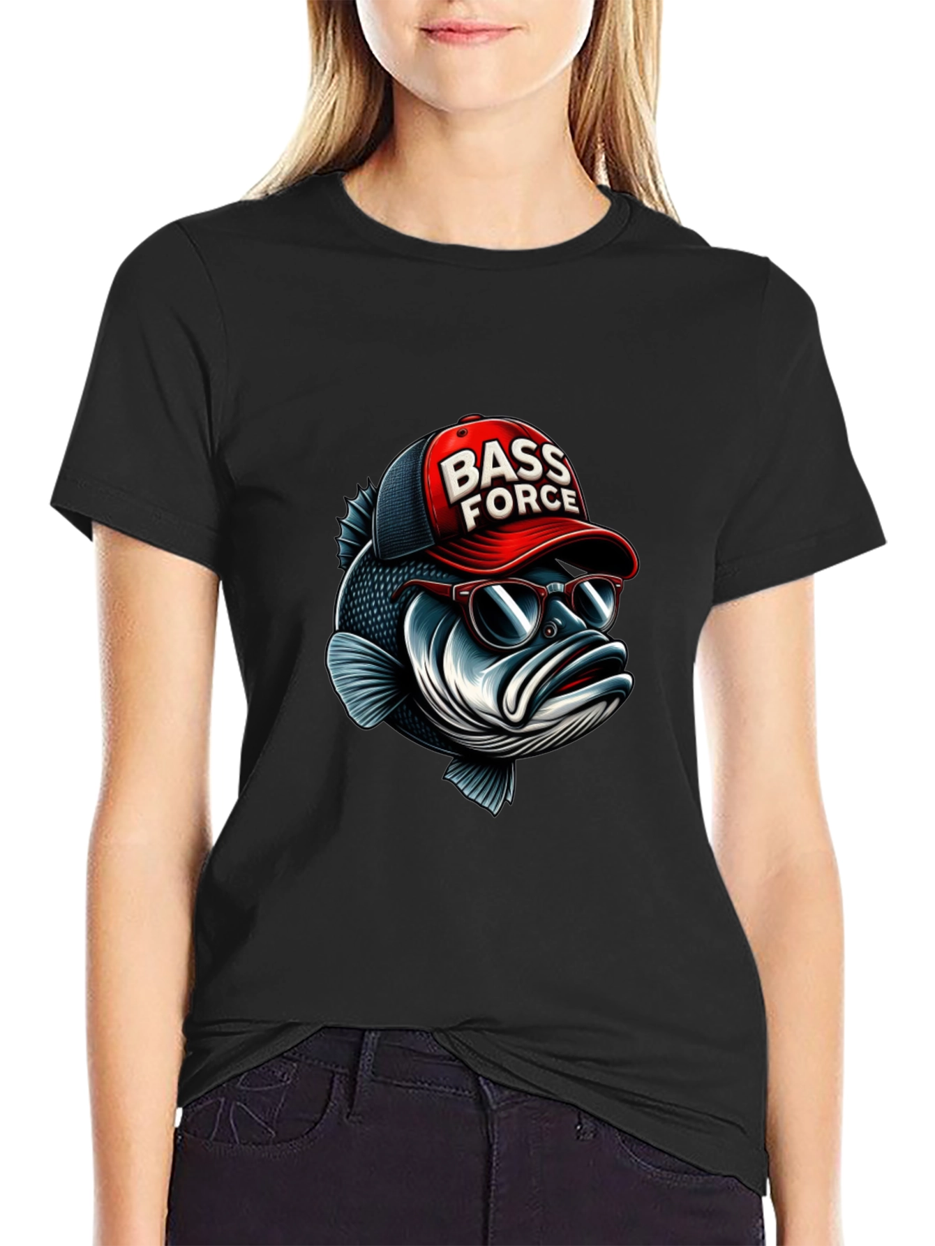 Bass Force T-Shirt - Cool Fish Graphic Tee
