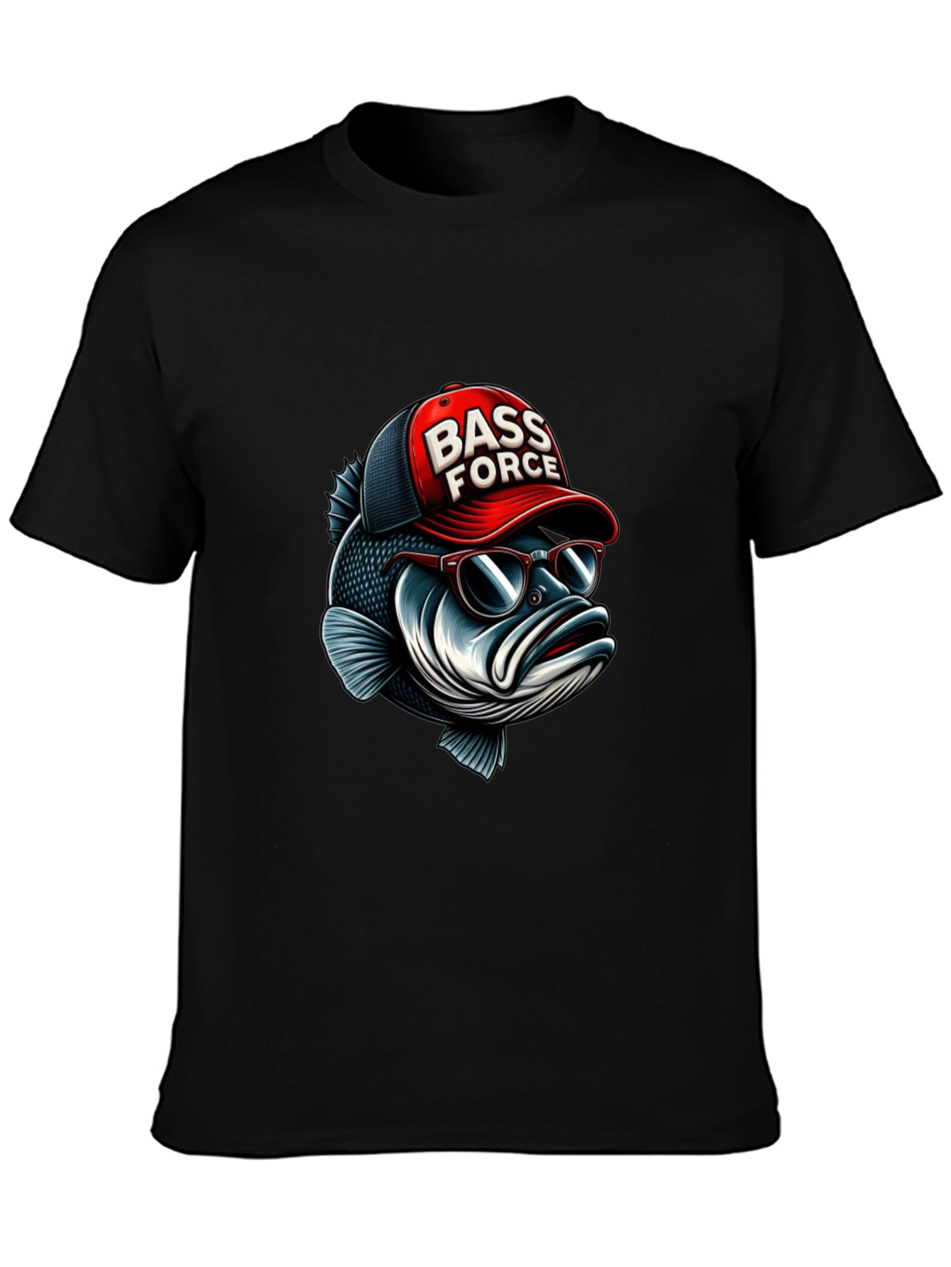 Bass Force T-Shirt - Cool Fish Graphic Tee