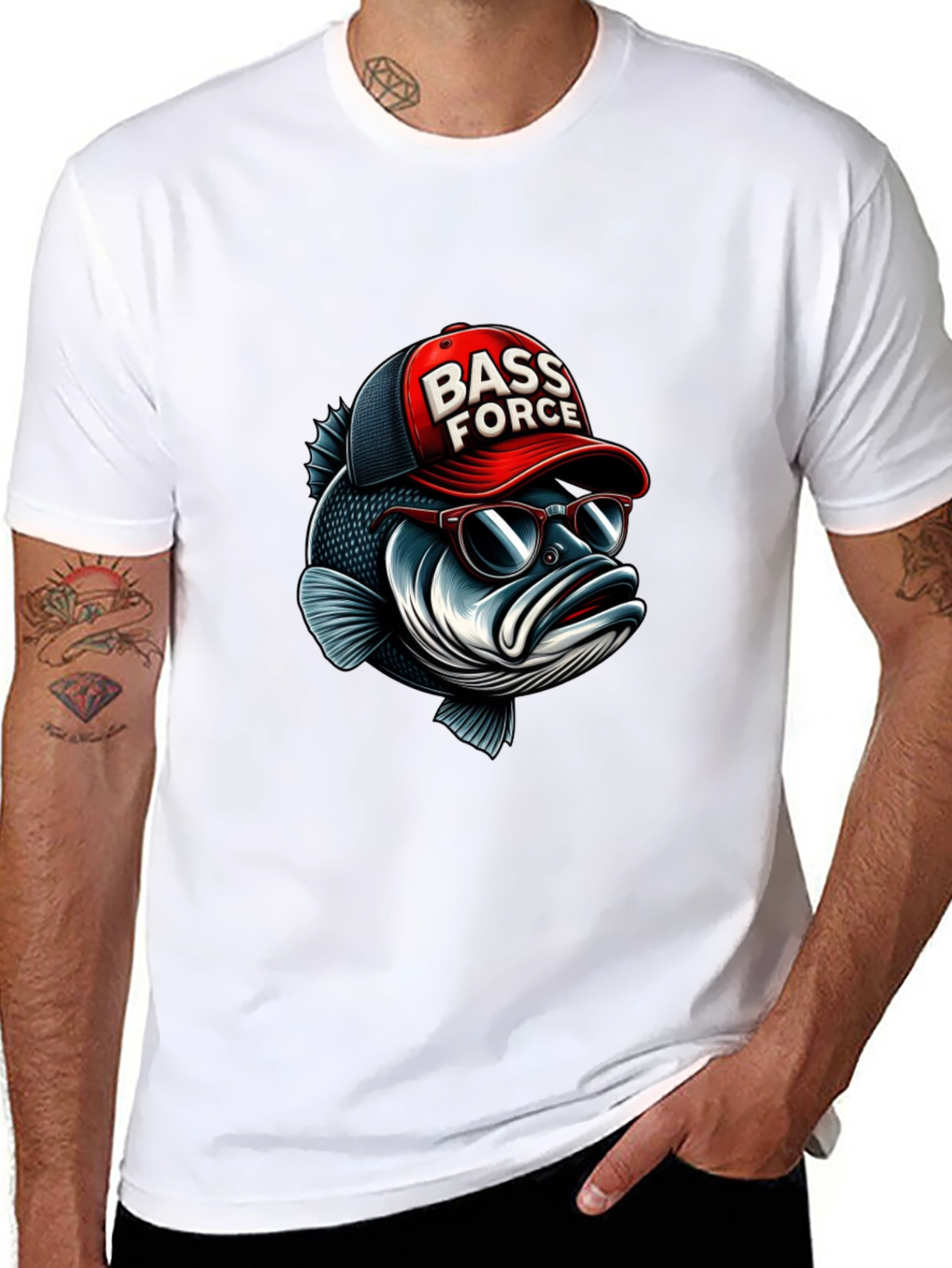 Bass Force T-Shirt - Cool Fish Graphic Tee