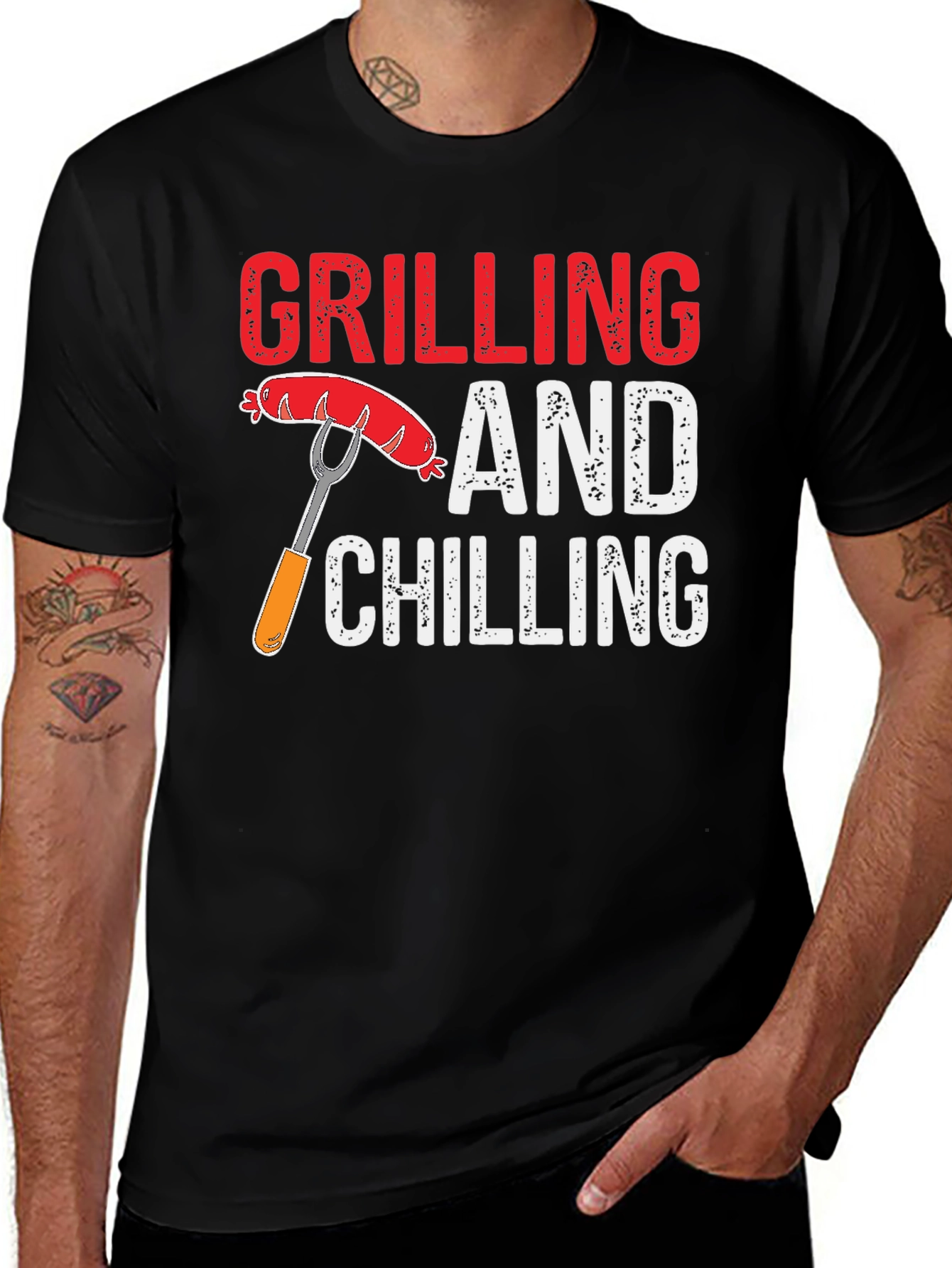 Grilling and Chilling T-Shirt - Black