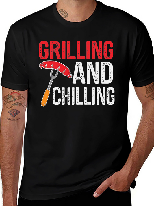 Grilling and Chilling T-Shirt - Black