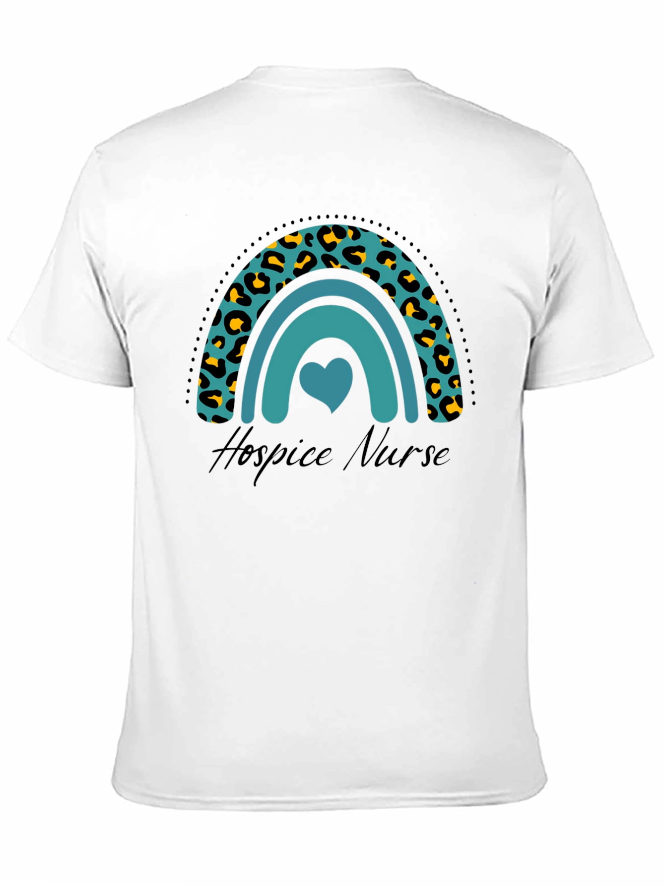 Hospice Nurse Rainbow Leopard Print T-Shirt
