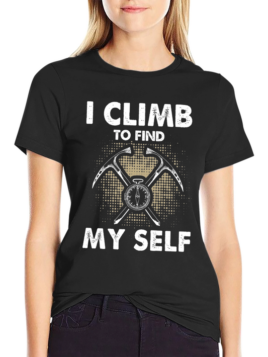 I Climb To Find Myself Black Graphic Tee