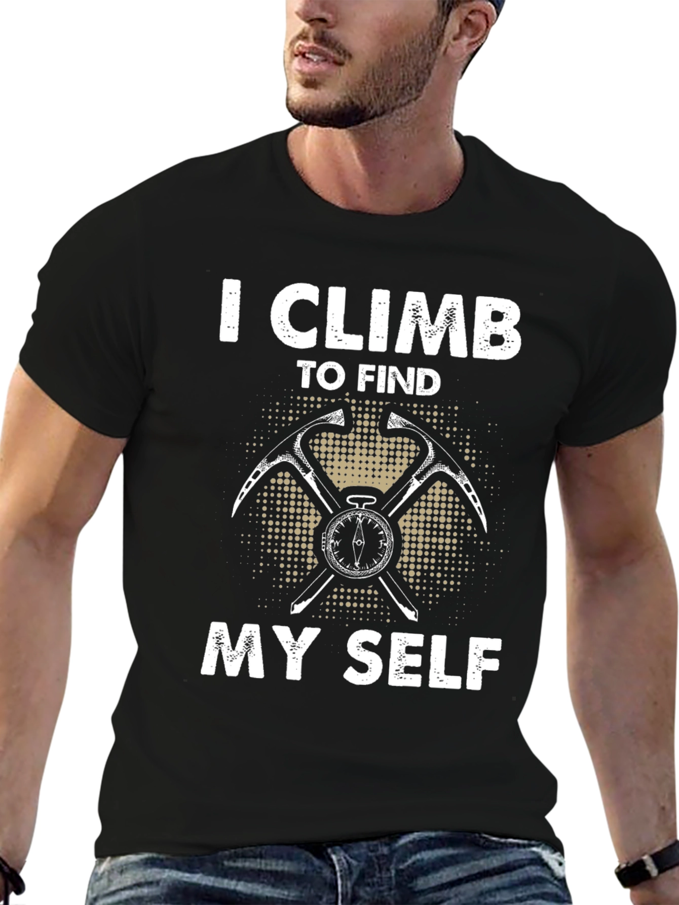 I Climb To Find Myself Black Graphic Tee