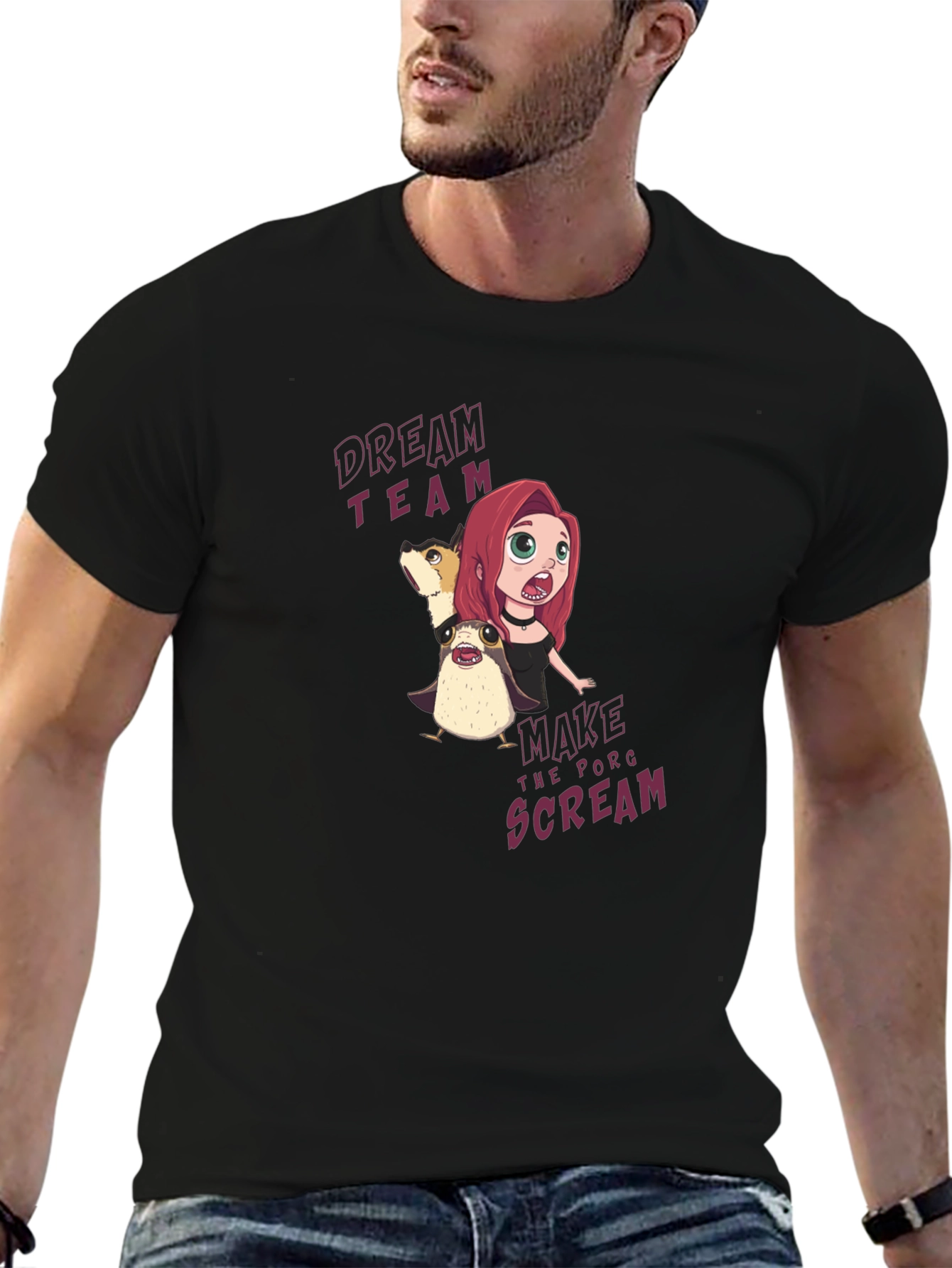 Dream Team Porg Scream Graphic T-Shirt